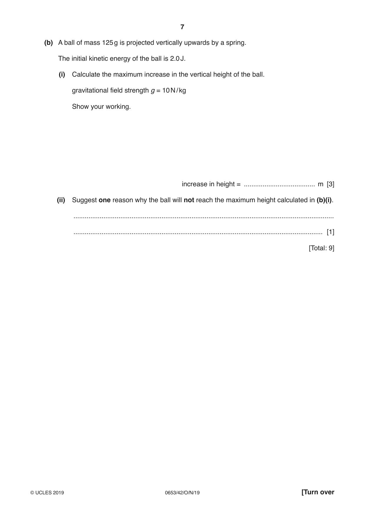 Cambridge IGCSE Science - Combined 0653 2019 Oct/Nov Paper 4 · Variant 2 question paper, page 7 of 20