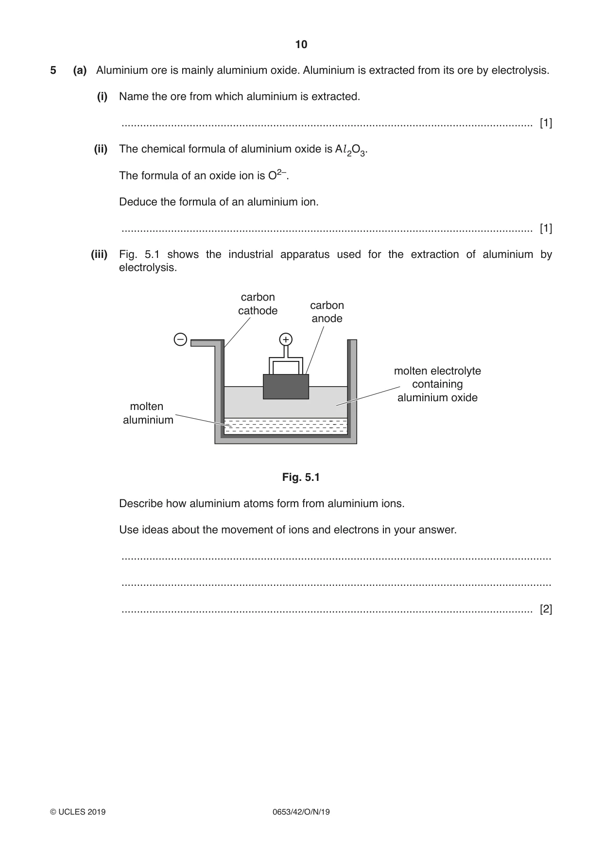 Cambridge IGCSE Science - Combined 0653 2019 Oct/Nov Paper 4 · Variant 2 question paper, page 10 of 20