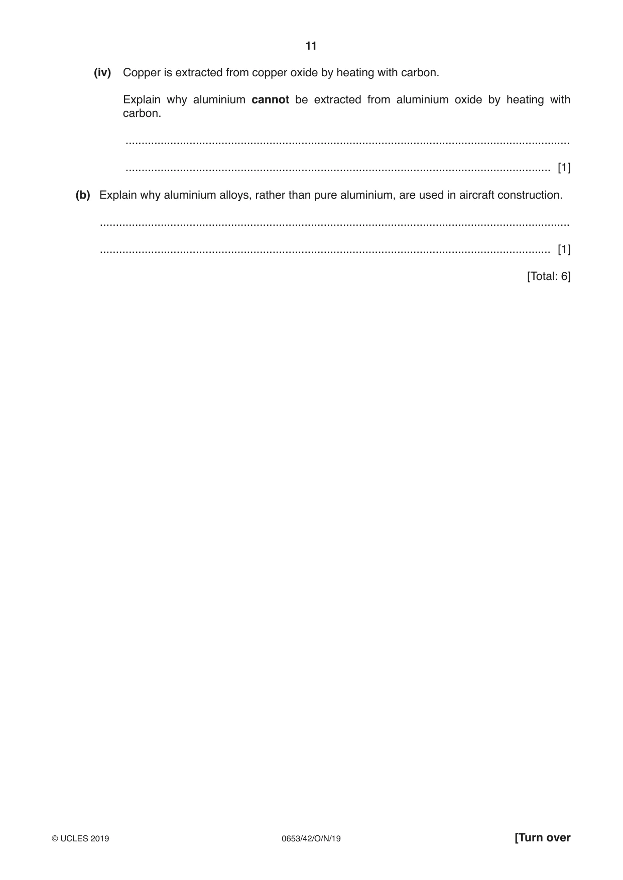 Cambridge IGCSE Science - Combined 0653 2019 Oct/Nov Paper 4 · Variant 2 question paper, page 11 of 20