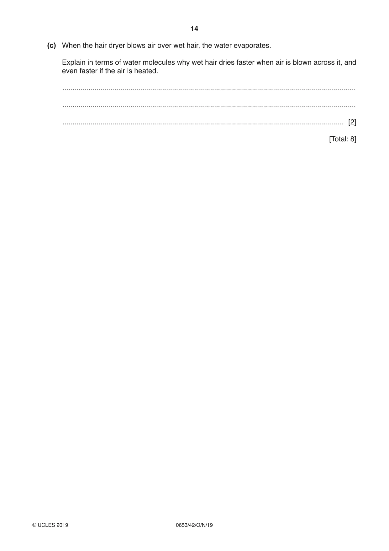 Cambridge IGCSE Science - Combined 0653 2019 Oct/Nov Paper 4 · Variant 2 question paper, page 14 of 20