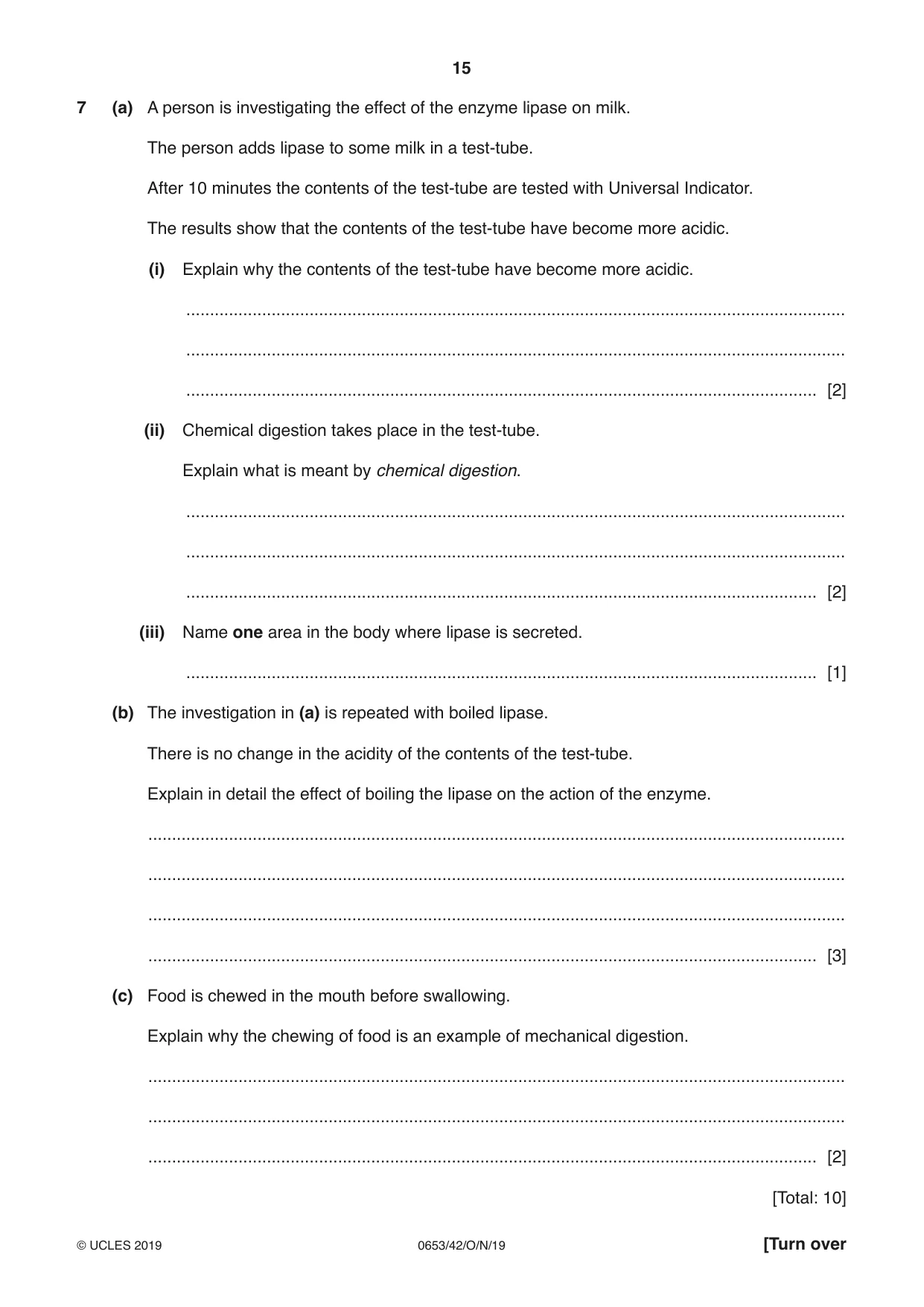 Cambridge IGCSE Science - Combined 0653 2019 Oct/Nov Paper 4 · Variant 2 question paper, page 15 of 20