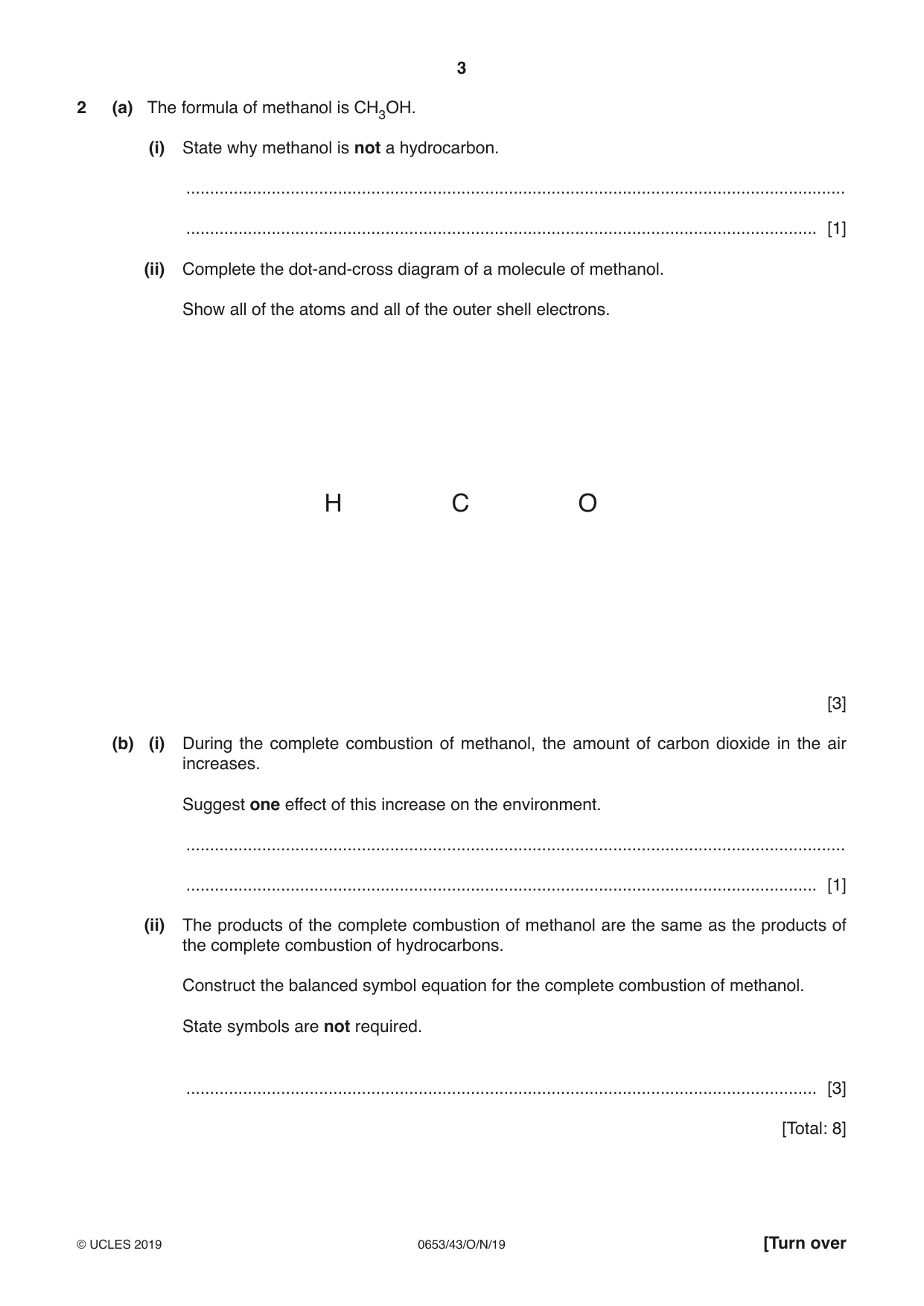 Cambridge IGCSE Science - Combined 0653 2019 Oct/Nov Paper 4 · Variant 3 question paper, page 3 of 20