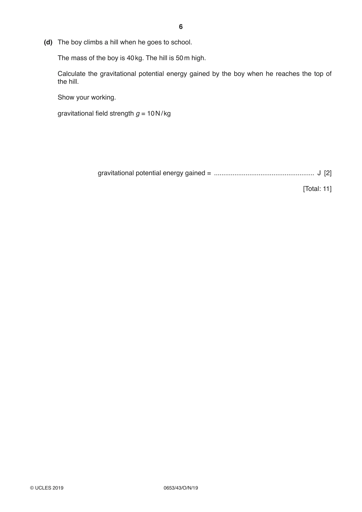 Cambridge IGCSE Science - Combined 0653 2019 Oct/Nov Paper 4 · Variant 3 question paper, page 6 of 20