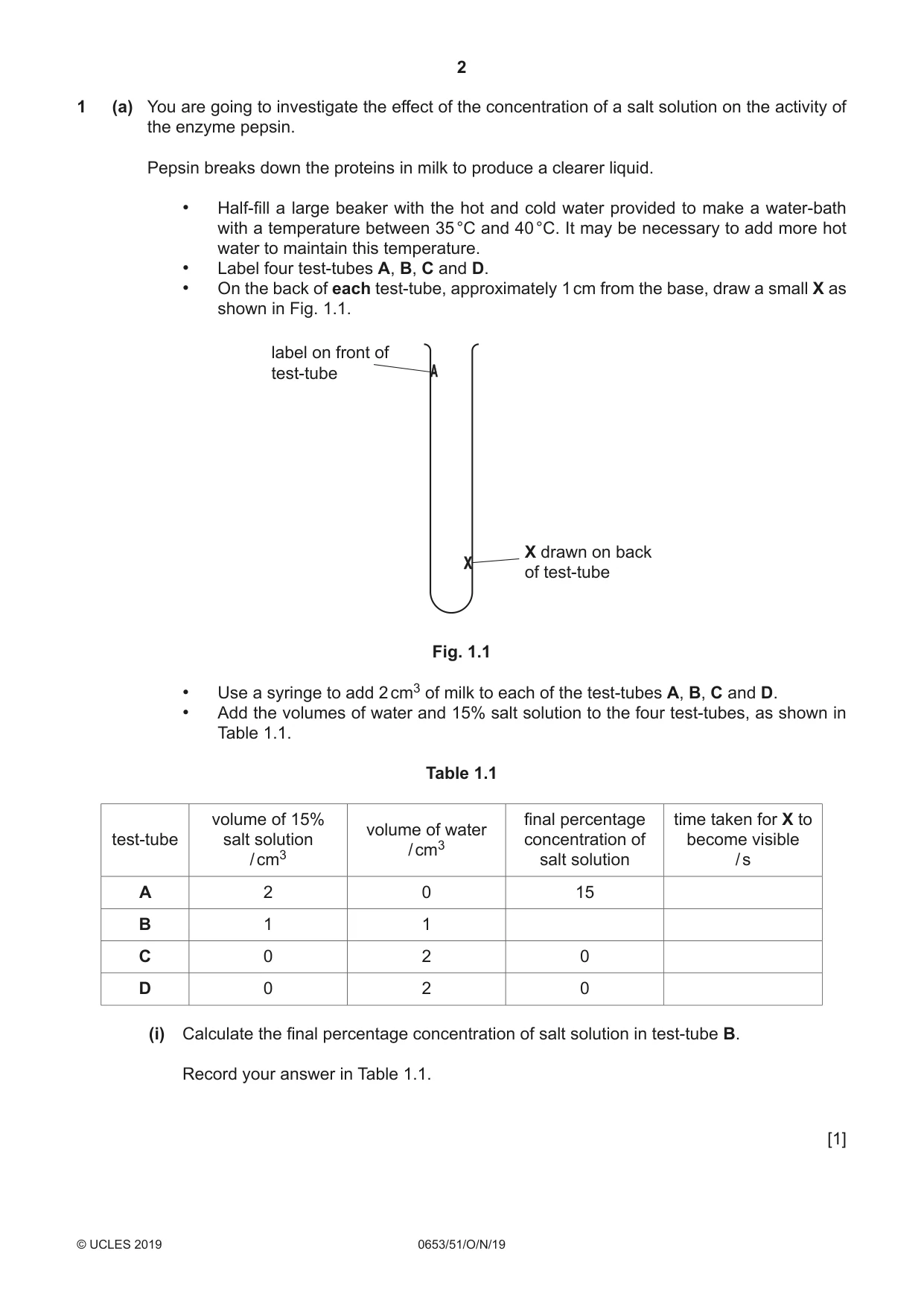 Cambridge IGCSE Science - Combined 0653 2019 Oct/Nov Paper 5 · Variant 1 question paper, page 2 of 12