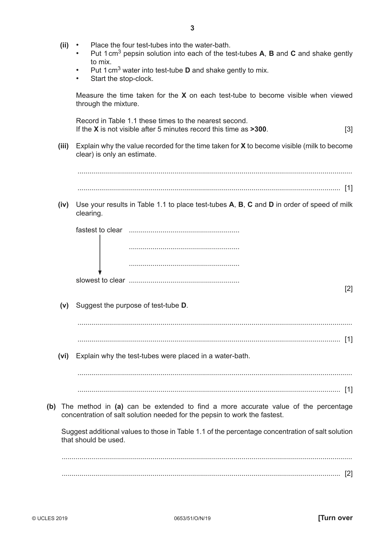 Cambridge IGCSE Science - Combined 0653 2019 Oct/Nov Paper 5 · Variant 1 question paper, page 3 of 12