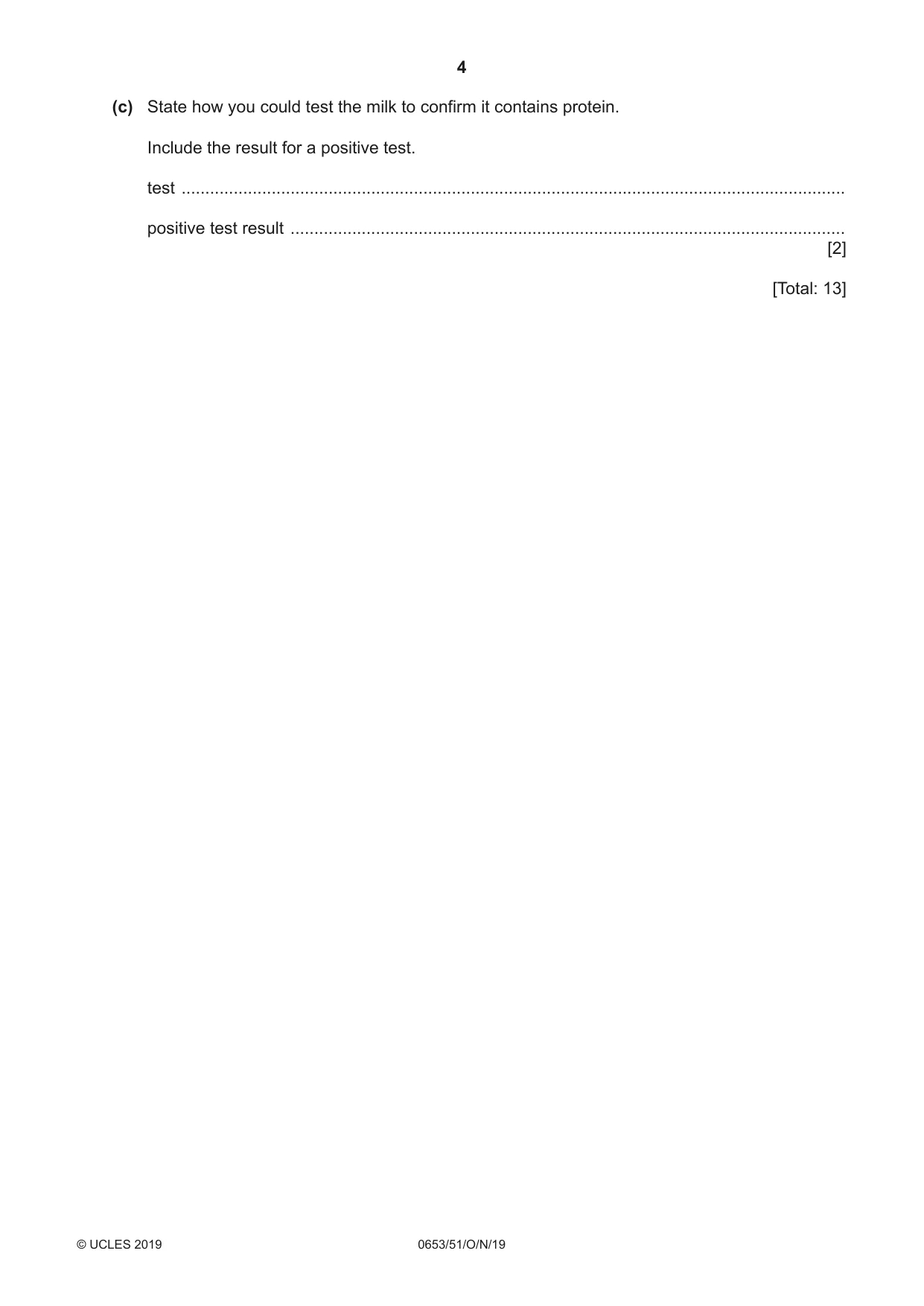Cambridge IGCSE Science - Combined 0653 2019 Oct/Nov Paper 5 · Variant 1 question paper, page 4 of 12
