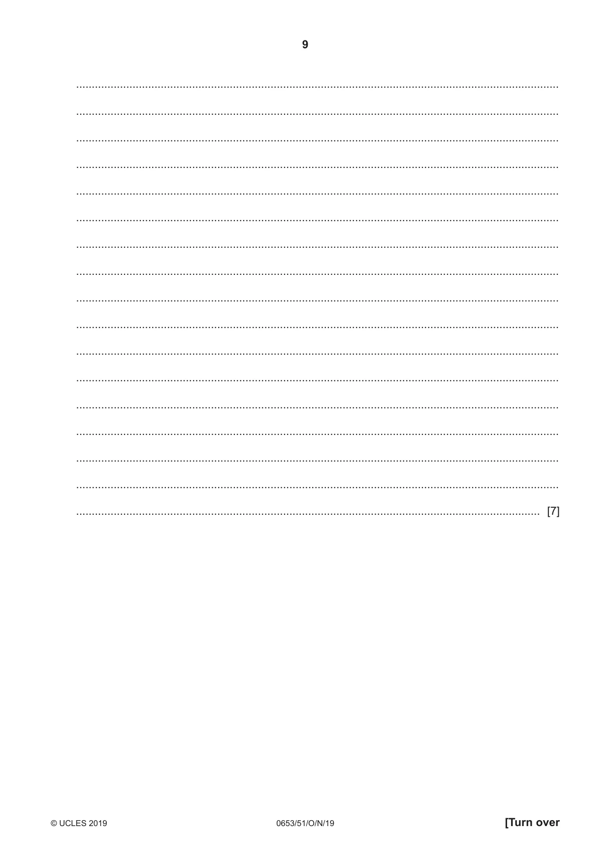 Cambridge IGCSE Science - Combined 0653 2019 Oct/Nov Paper 5 · Variant 1 question paper, page 9 of 12