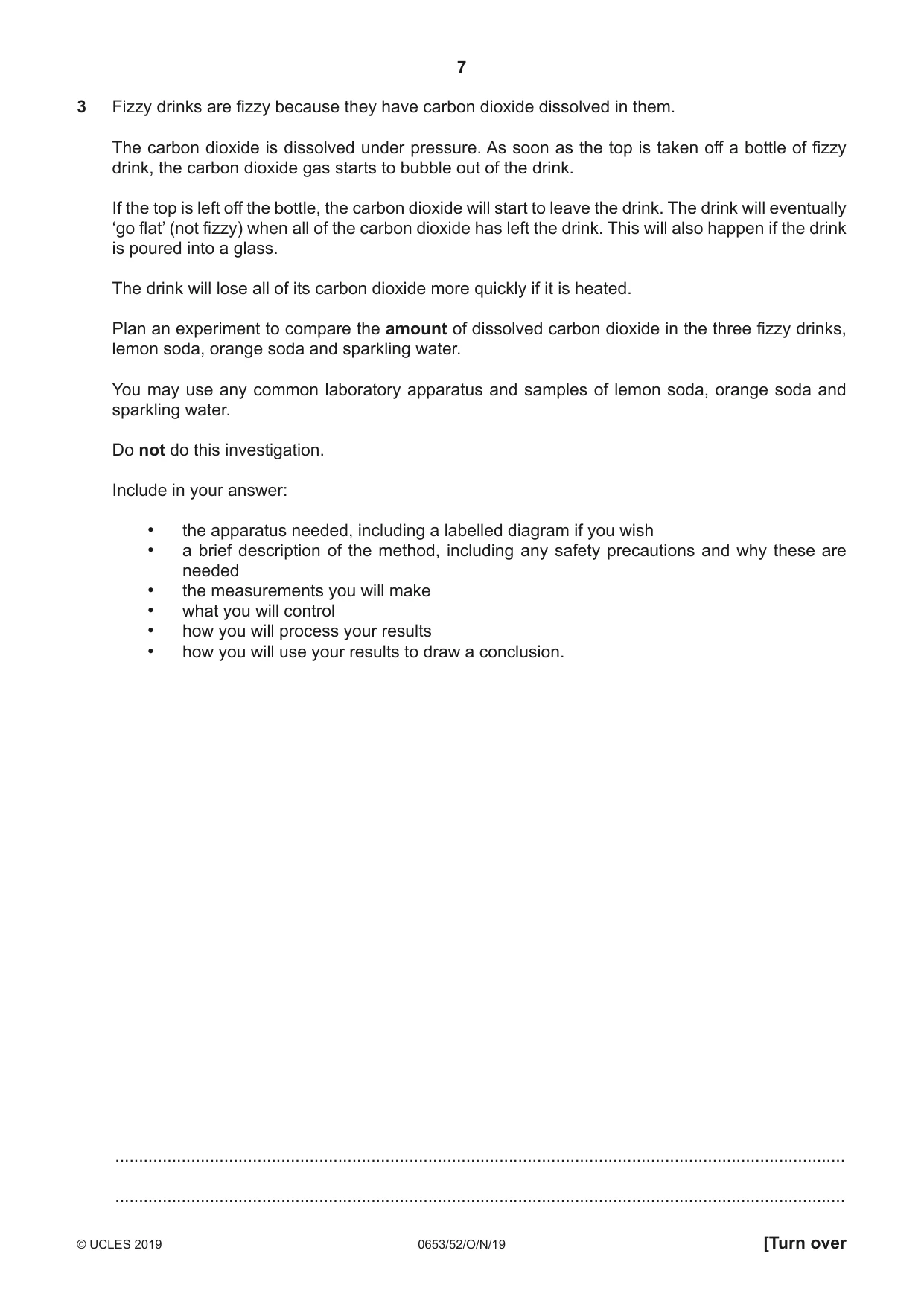Cambridge IGCSE Science - Combined 0653 2019 Oct/Nov Paper 5 · Variant 2 question paper, page 7 of 12
