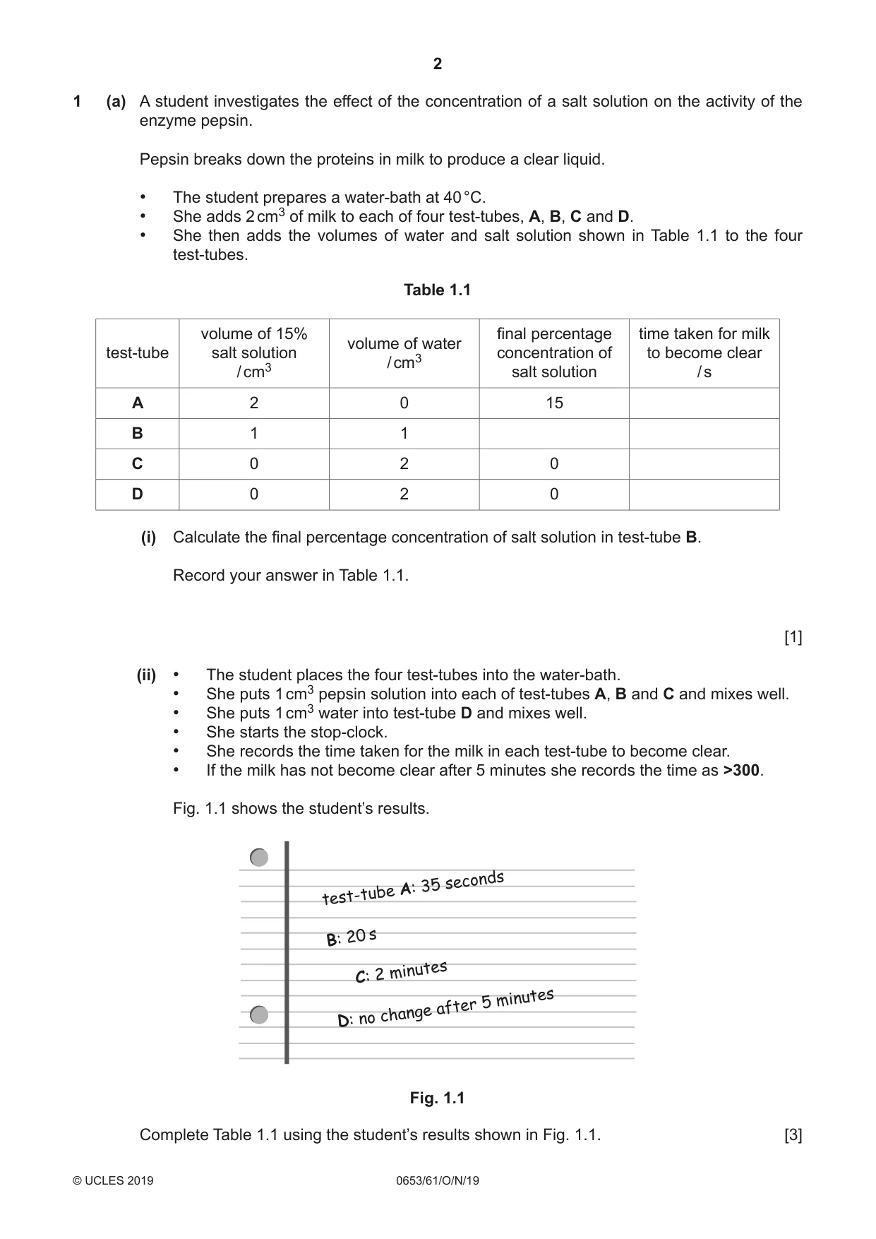 Cambridge IGCSE Science - Combined 0653 2019 Oct/Nov Paper 6 · Variant 1 question paper, page 2 of 12