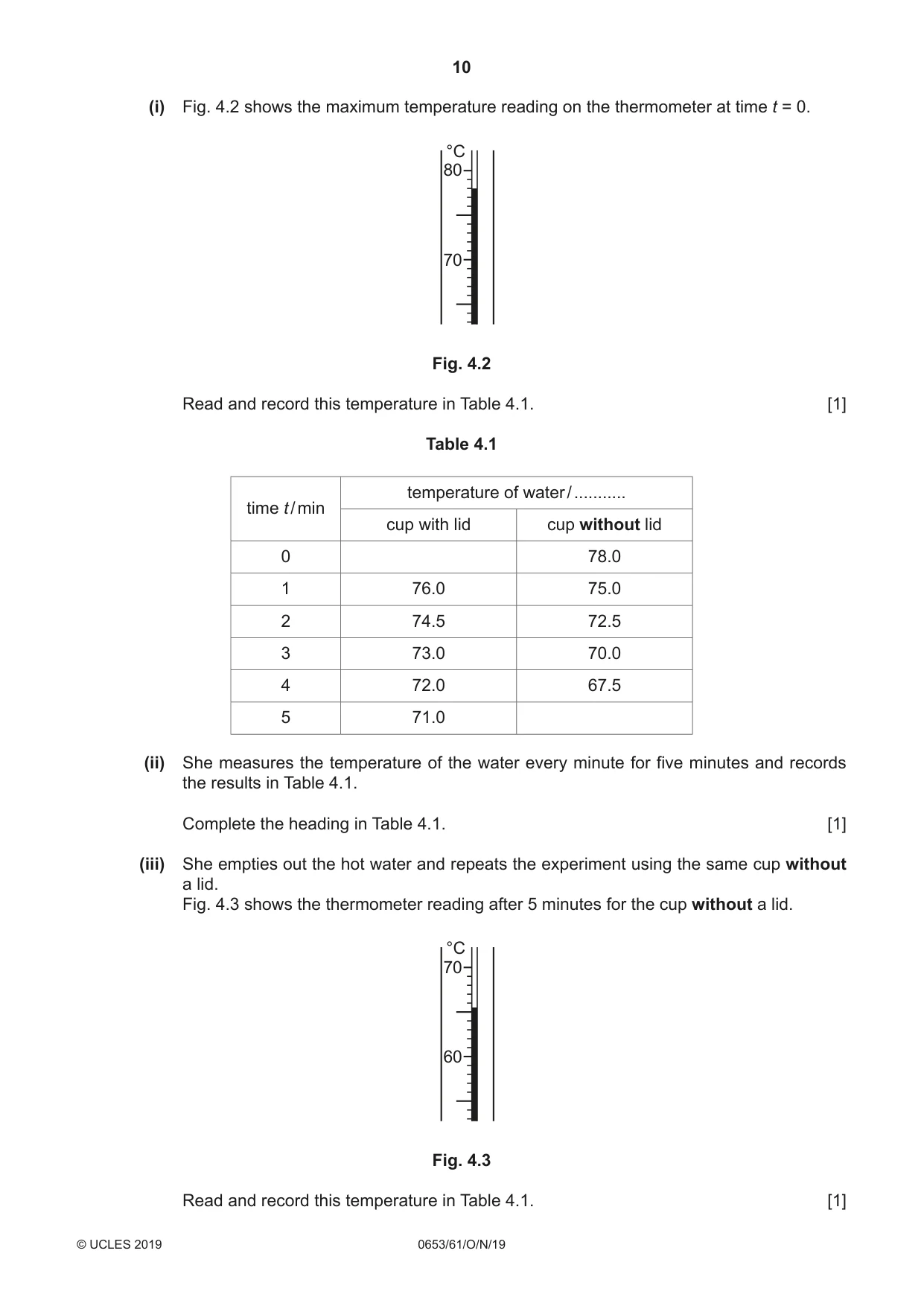 Cambridge IGCSE Science - Combined 0653 2019 Oct/Nov Paper 6 · Variant 1 question paper, page 10 of 12