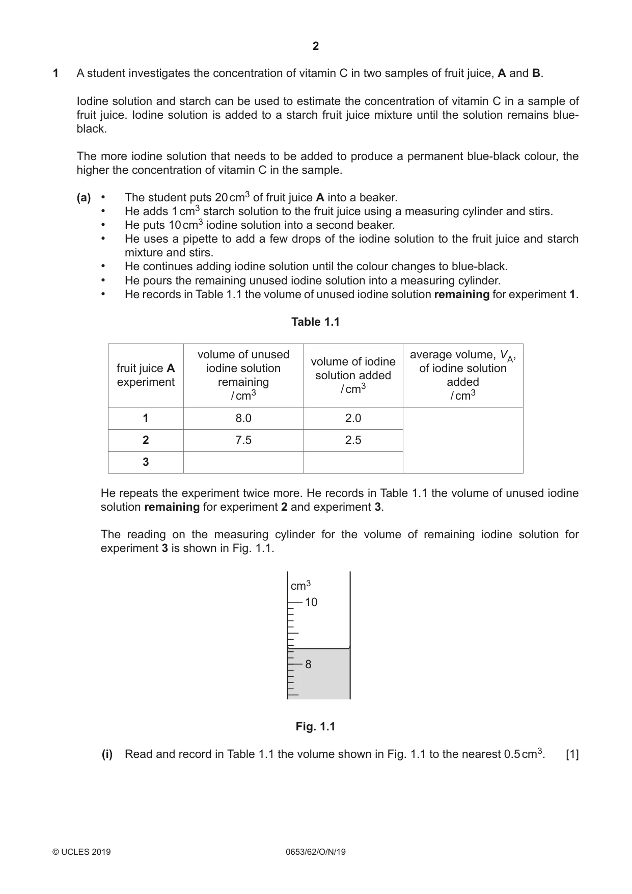 Cambridge IGCSE Science - Combined 0653 2019 Oct/Nov Paper 6 · Variant 2 question paper, page 2 of 12