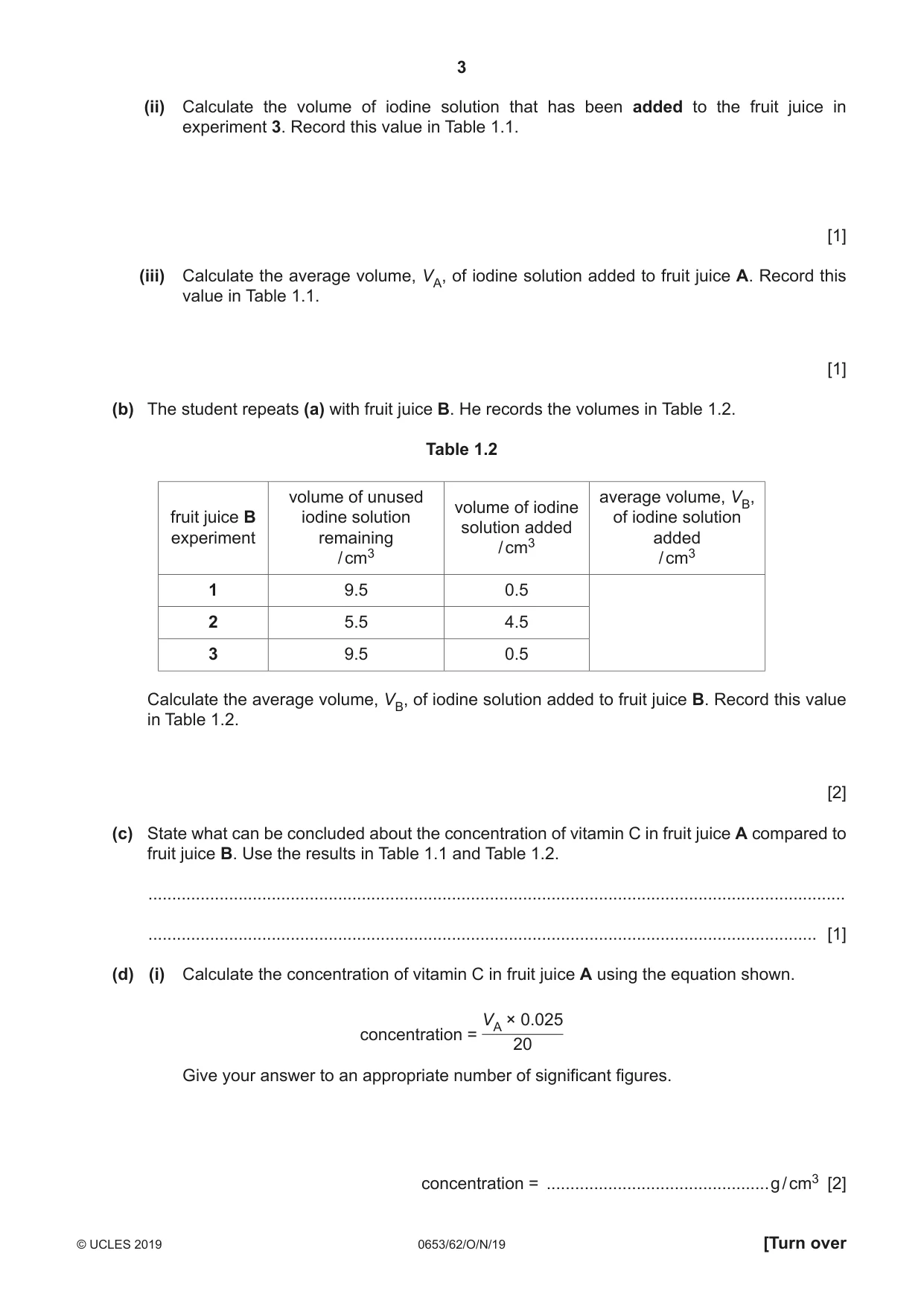 Cambridge IGCSE Science - Combined 0653 2019 Oct/Nov Paper 6 · Variant 2 question paper, page 3 of 12