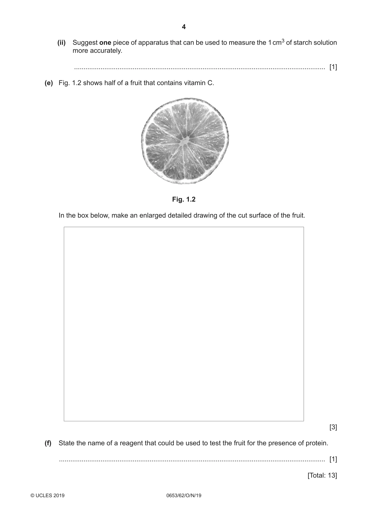 Cambridge IGCSE Science - Combined 0653 2019 Oct/Nov Paper 6 · Variant 2 question paper, page 4 of 12