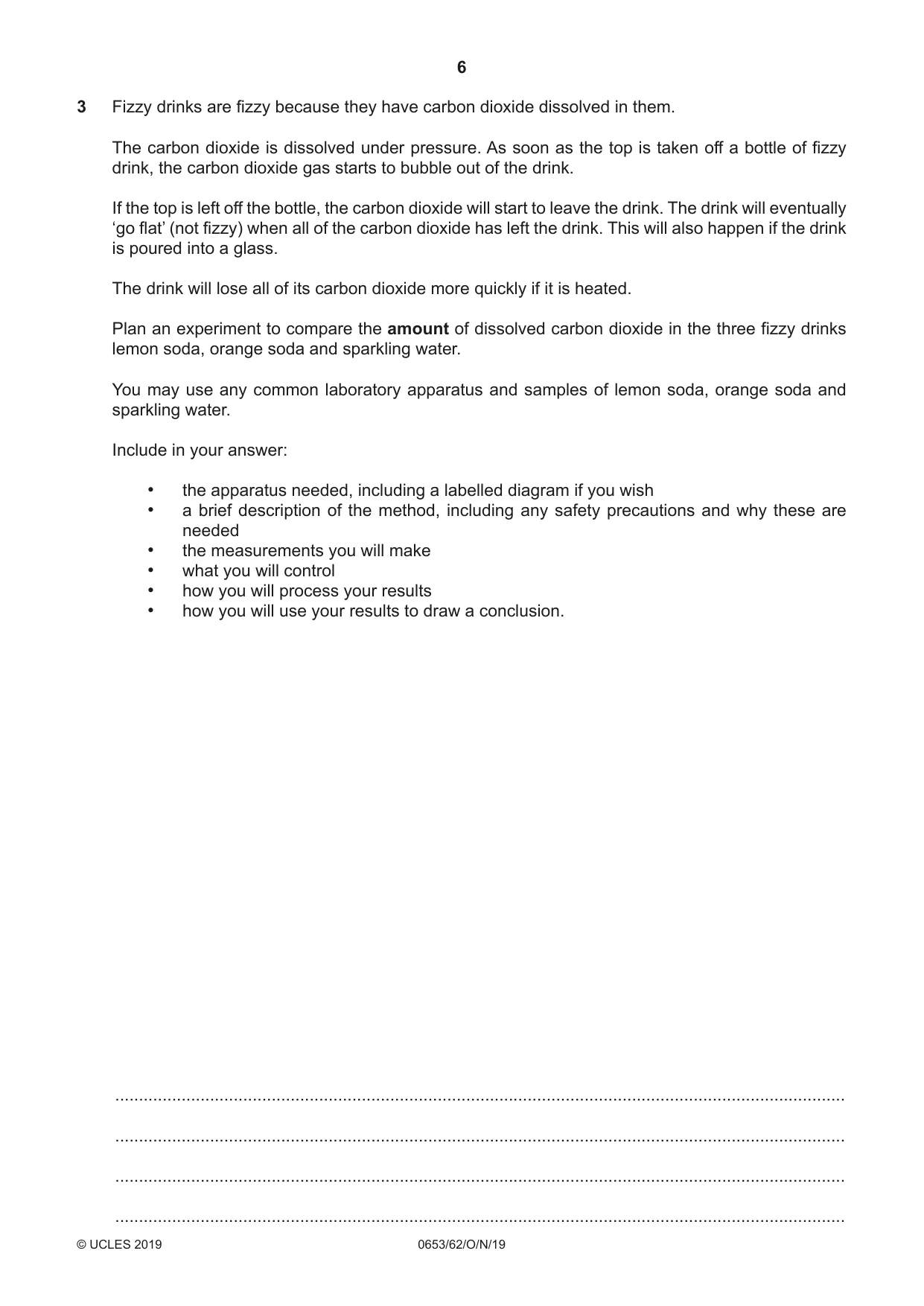 Cambridge IGCSE Science - Combined 0653 2019 Oct/Nov Paper 6 · Variant 2 question paper, page 6 of 12