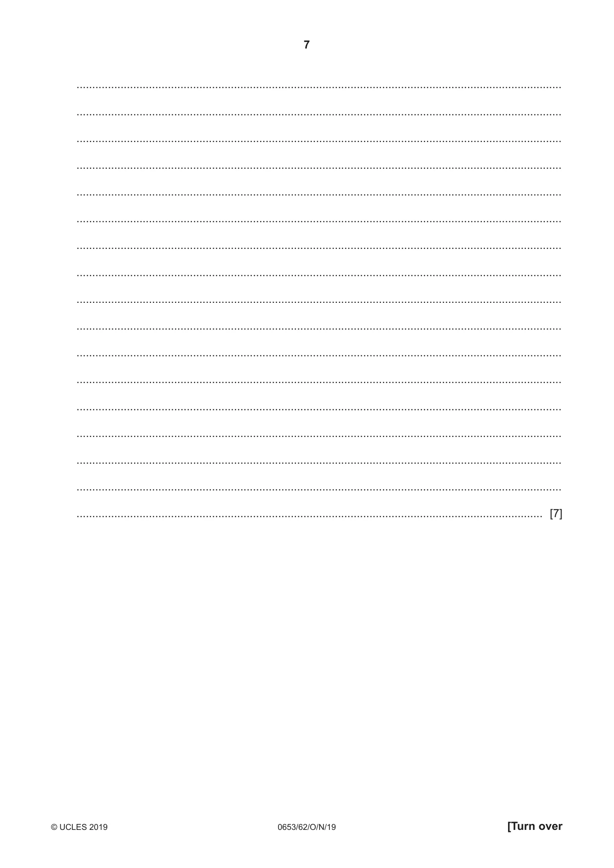 Cambridge IGCSE Science - Combined 0653 2019 Oct/Nov Paper 6 · Variant 2 question paper, page 7 of 12