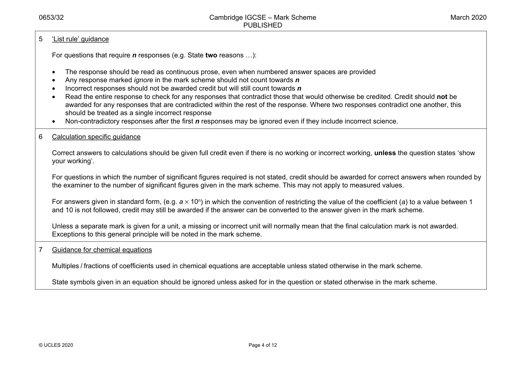 Mark scheme, page 4 of 12