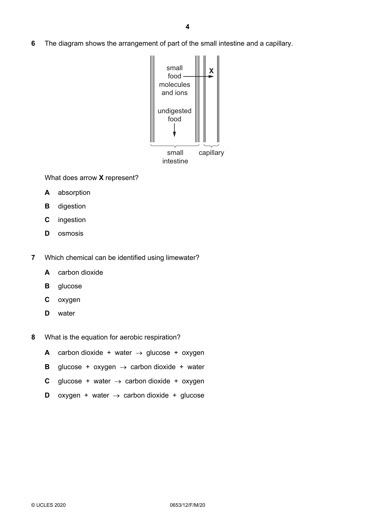 Cambridge IGCSE Science - Combined 0653 2020 Feb/March Paper 1 · Variant 2 question paper, page 4 of 16