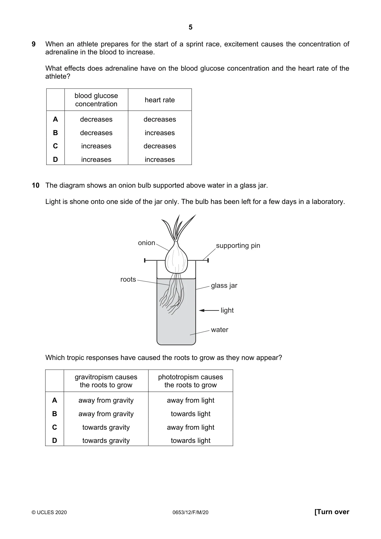 Cambridge IGCSE Science - Combined 0653 2020 Feb/March Paper 1 · Variant 2 question paper, page 5 of 16