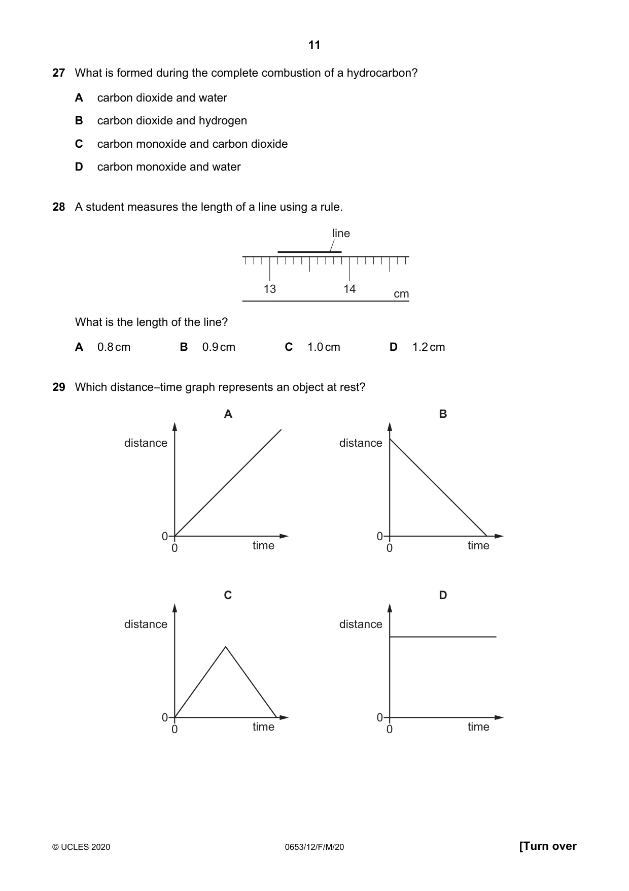 Cambridge IGCSE Science - Combined 0653 2020 Feb/March Paper 1 · Variant 2 question paper, page 11 of 16