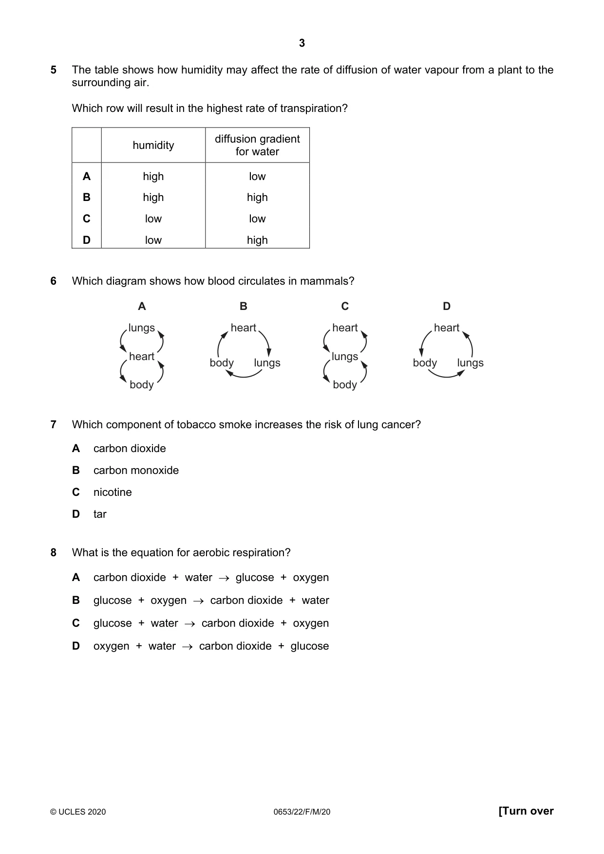 Cambridge IGCSE Science - Combined 0653 2020 Feb/March Paper 2 · Variant 2 question paper, page 3 of 16