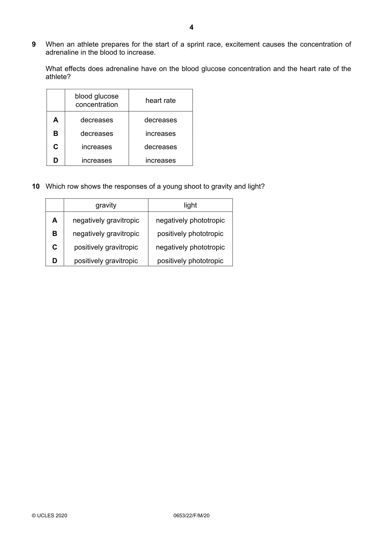 Cambridge IGCSE Science - Combined 0653 2020 Feb/March Paper 2 · Variant 2 question paper, page 4 of 16