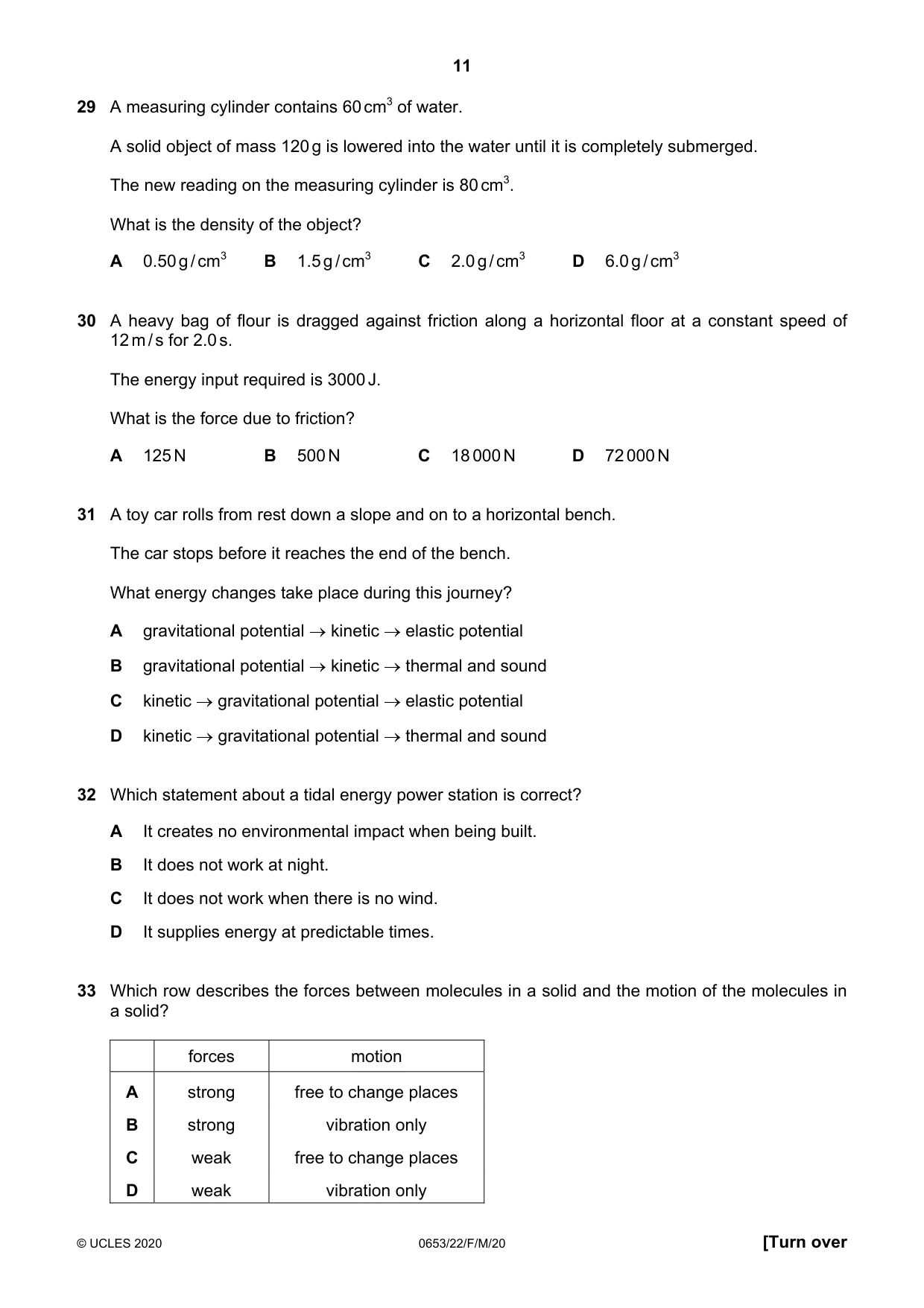 Cambridge IGCSE Science - Combined 0653 2020 Feb/March Paper 2 · Variant 2 question paper, page 11 of 16
