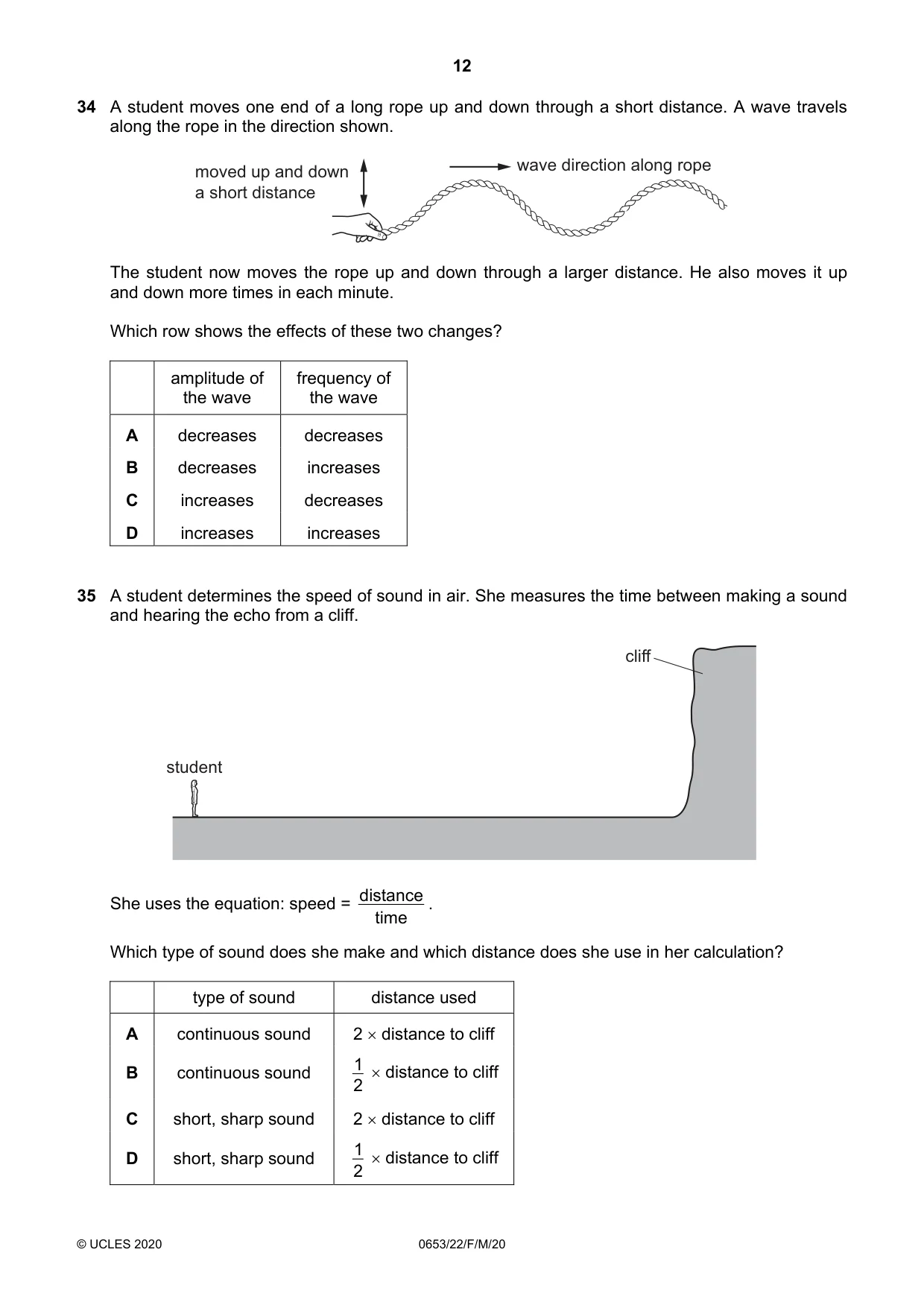 Cambridge IGCSE Science - Combined 0653 2020 Feb/March Paper 2 · Variant 2 question paper, page 12 of 16