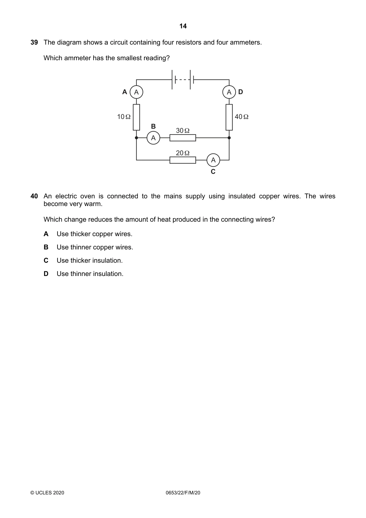 Cambridge IGCSE Science - Combined 0653 2020 Feb/March Paper 2 · Variant 2 question paper, page 14 of 16