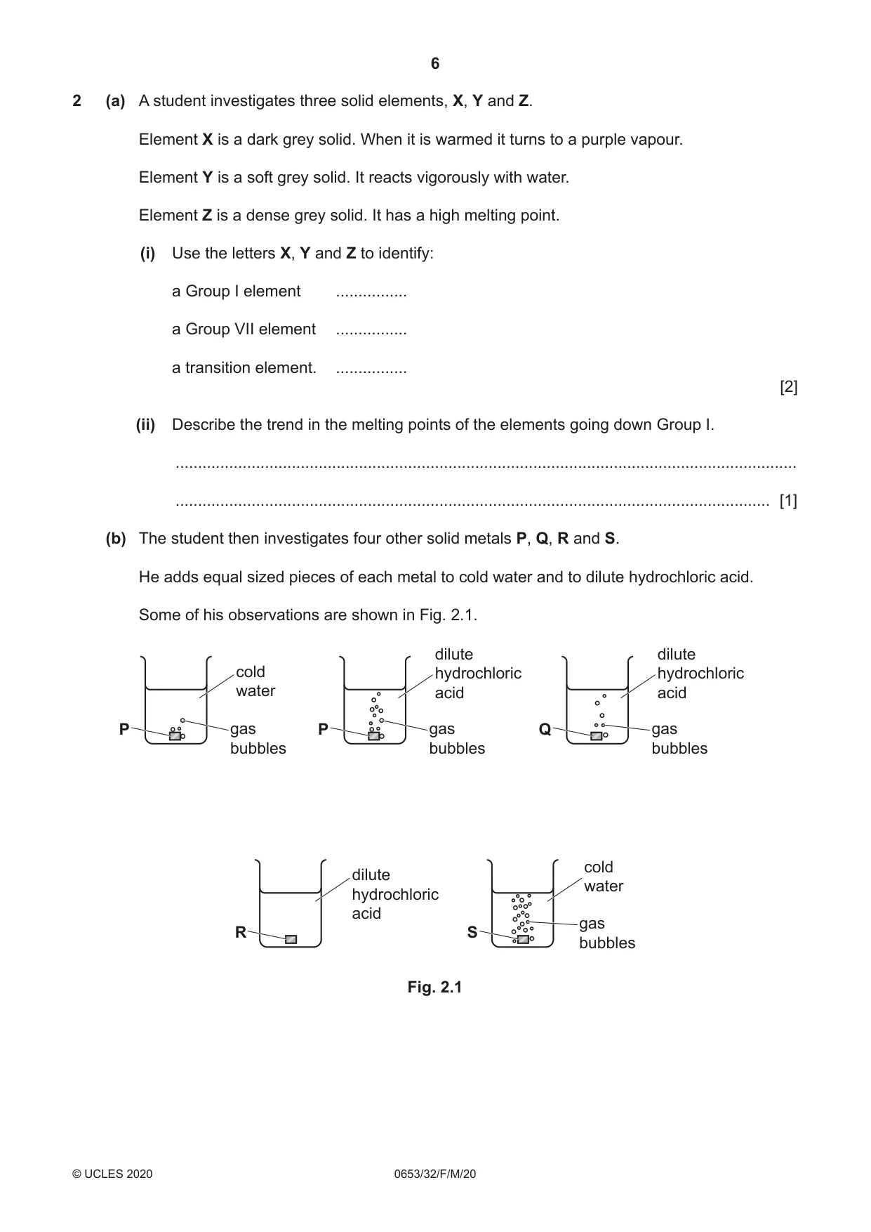 Cambridge IGCSE Science - Combined 0653 2020 Feb/March Paper 3 · Variant 2 question paper, page 6 of 24