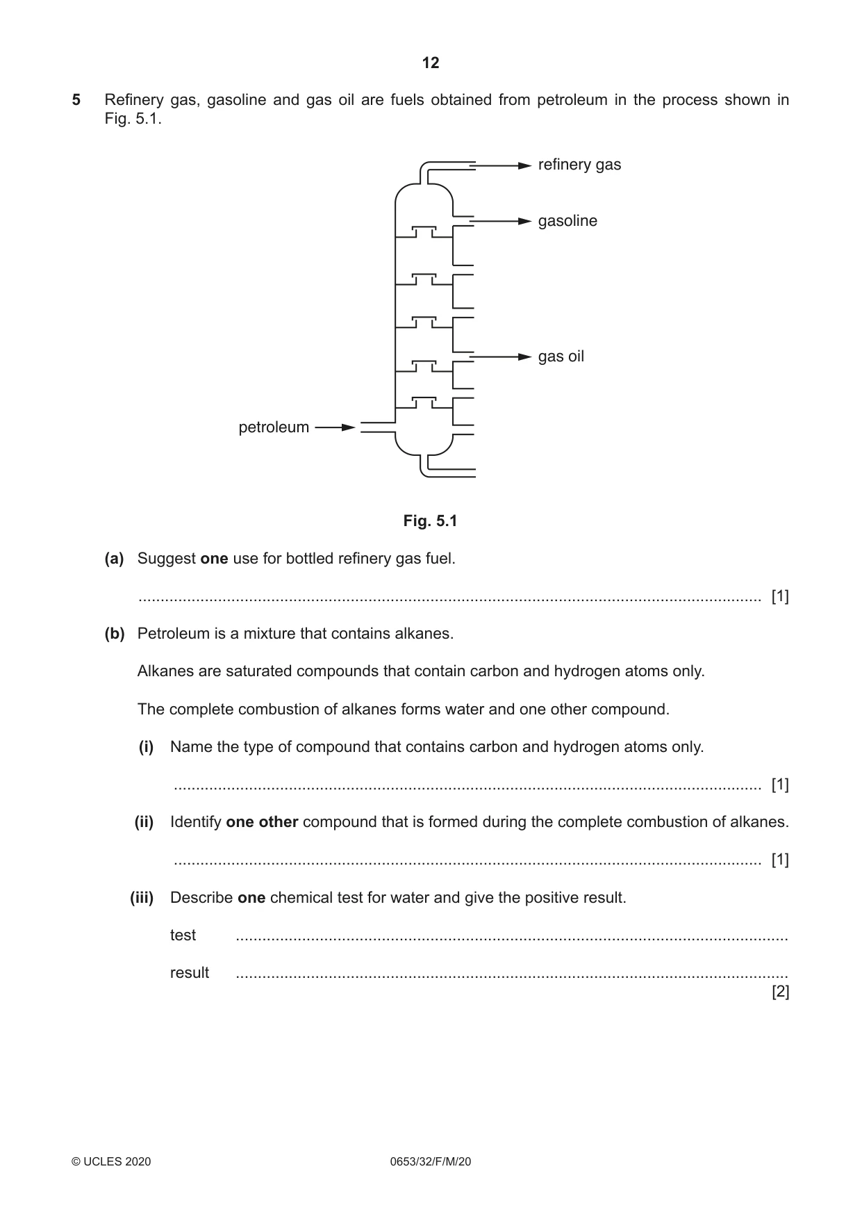 Cambridge IGCSE Science - Combined 0653 2020 Feb/March Paper 3 · Variant 2 question paper, page 12 of 24