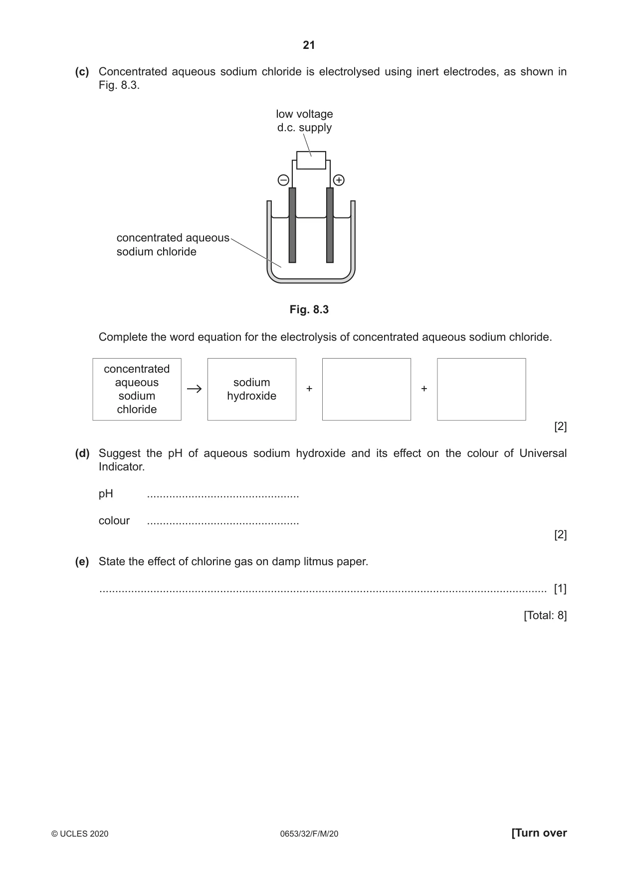 Cambridge IGCSE Science - Combined 0653 2020 Feb/March Paper 3 · Variant 2 question paper, page 21 of 24