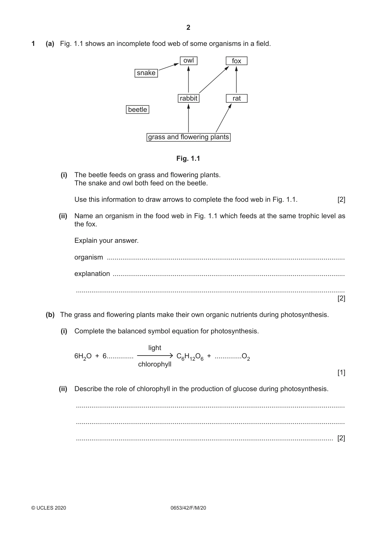 Cambridge IGCSE Science - Combined 0653 2020 Feb/March Paper 4 · Variant 2 question paper, page 2 of 20