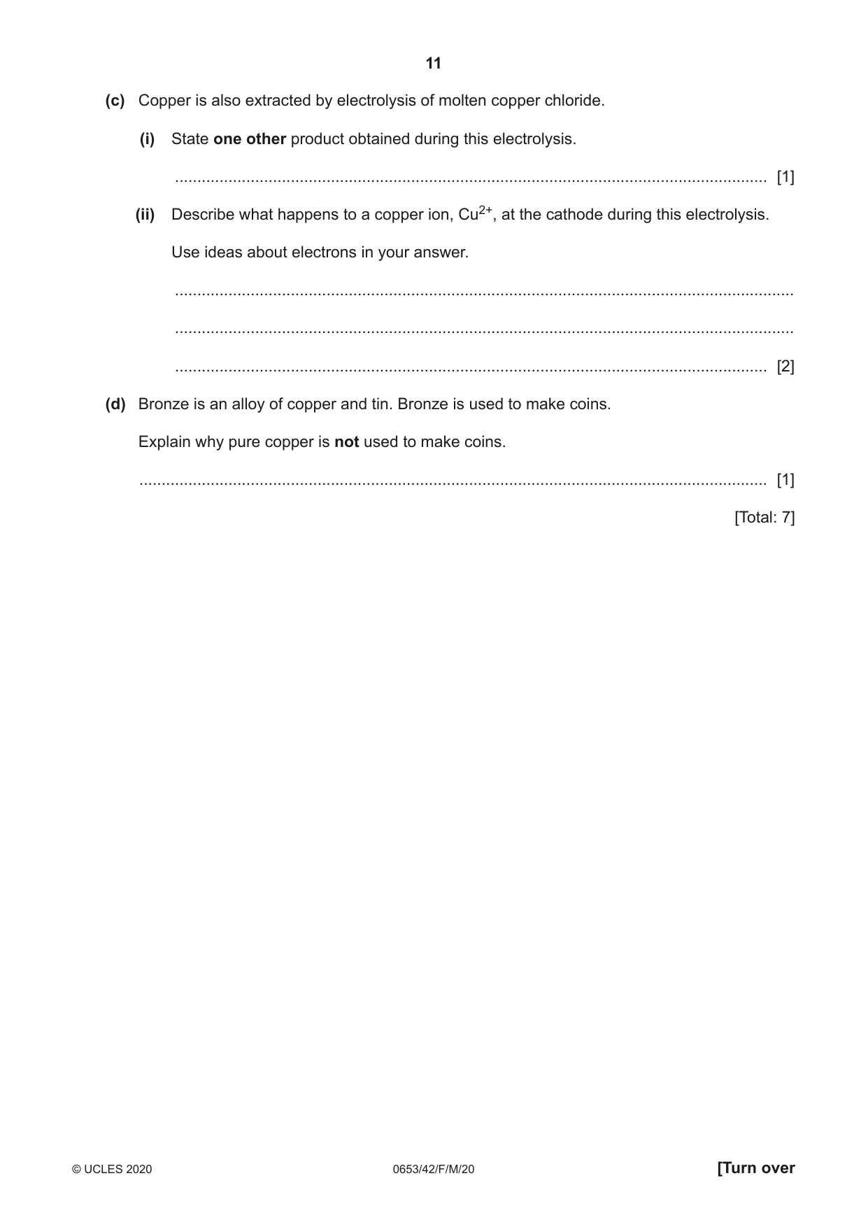 Cambridge IGCSE Science - Combined 0653 2020 Feb/March Paper 4 · Variant 2 question paper, page 11 of 20