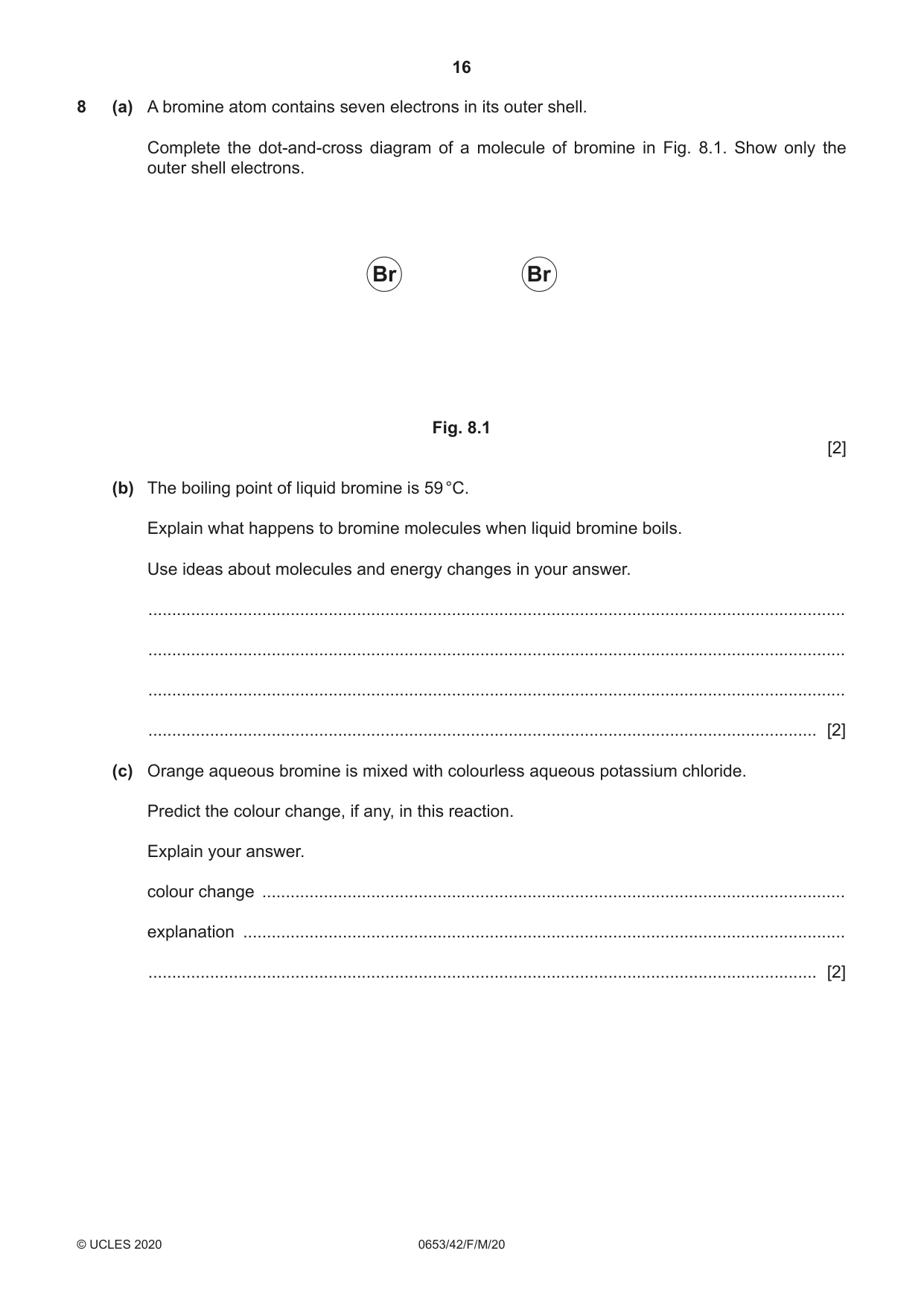 Cambridge IGCSE Science - Combined 0653 2020 Feb/March Paper 4 · Variant 2 question paper, page 16 of 20