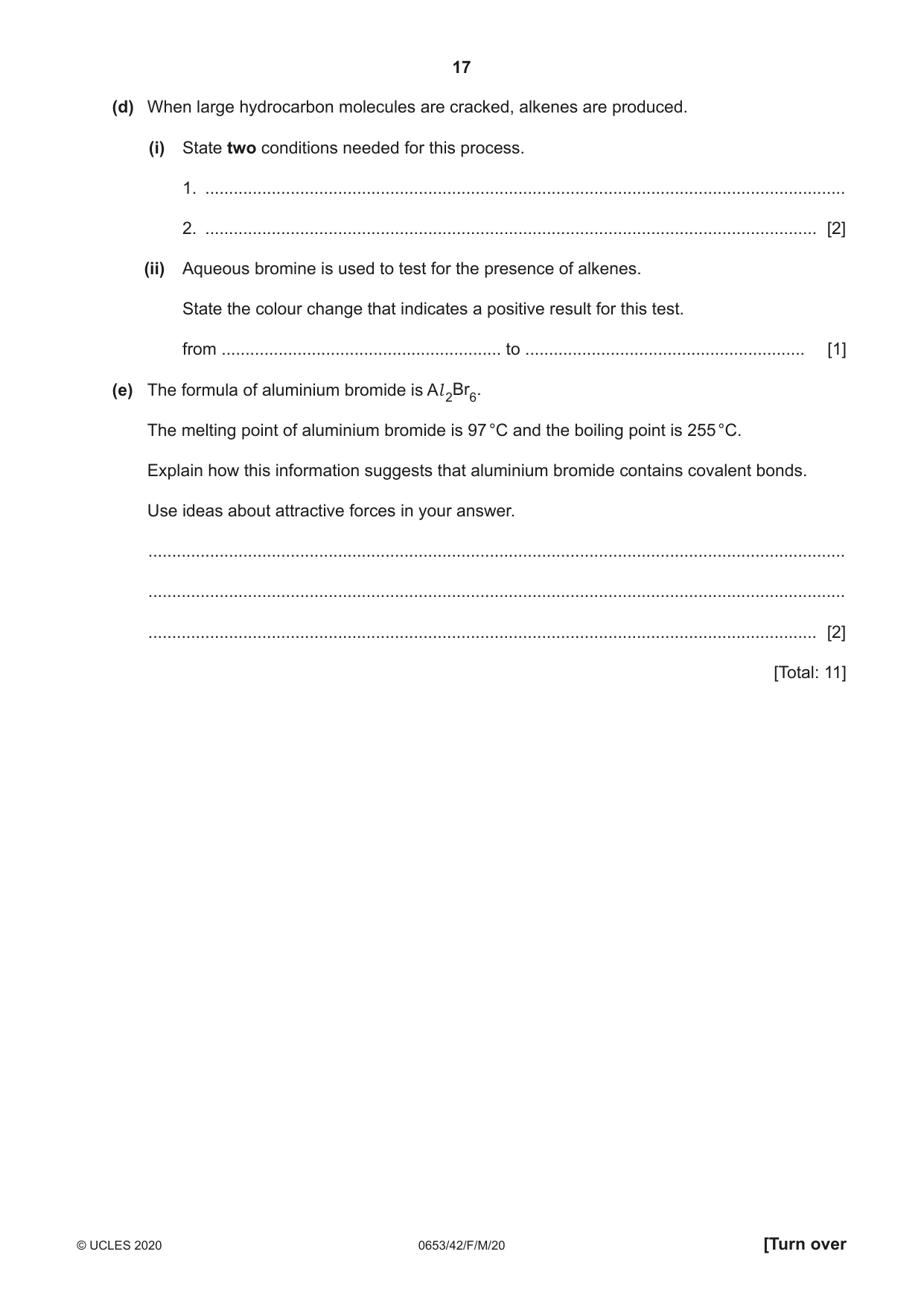 Cambridge IGCSE Science - Combined 0653 2020 Feb/March Paper 4 · Variant 2 question paper, page 17 of 20
