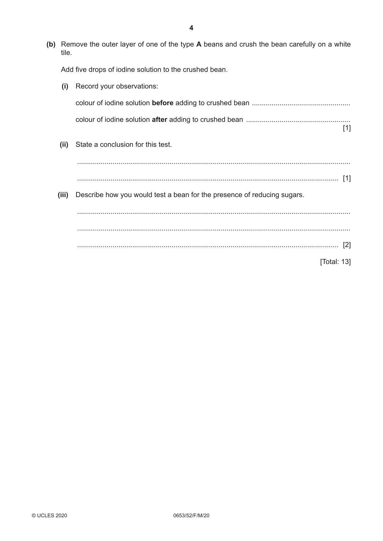 Cambridge IGCSE Science - Combined 0653 2020 Feb/March Paper 5 · Variant 2 question paper, page 4 of 12
