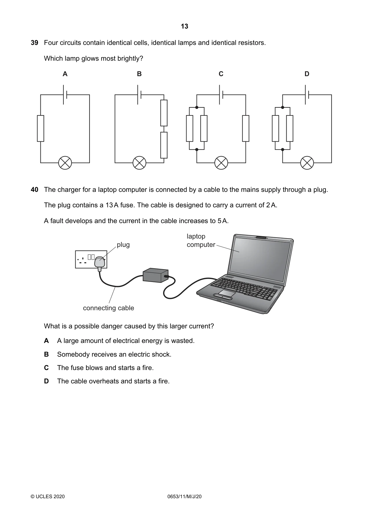 Cambridge IGCSE Science - Combined 0653 2020 May/June Paper 1 · Variant 1 question paper, page 13 of 16