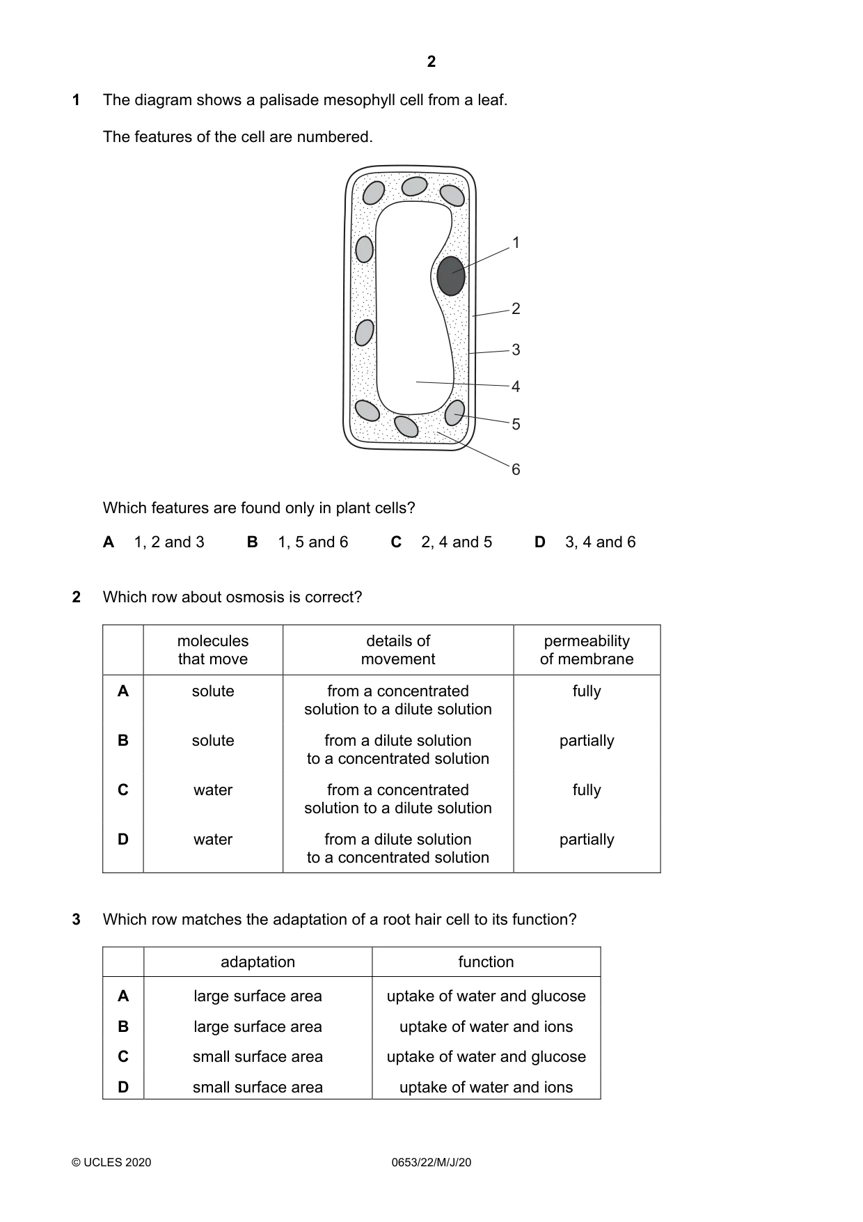 Cambridge IGCSE Science - Combined 0653 2020 May/June Paper 2 · Variant 2 question paper, page 2 of 16