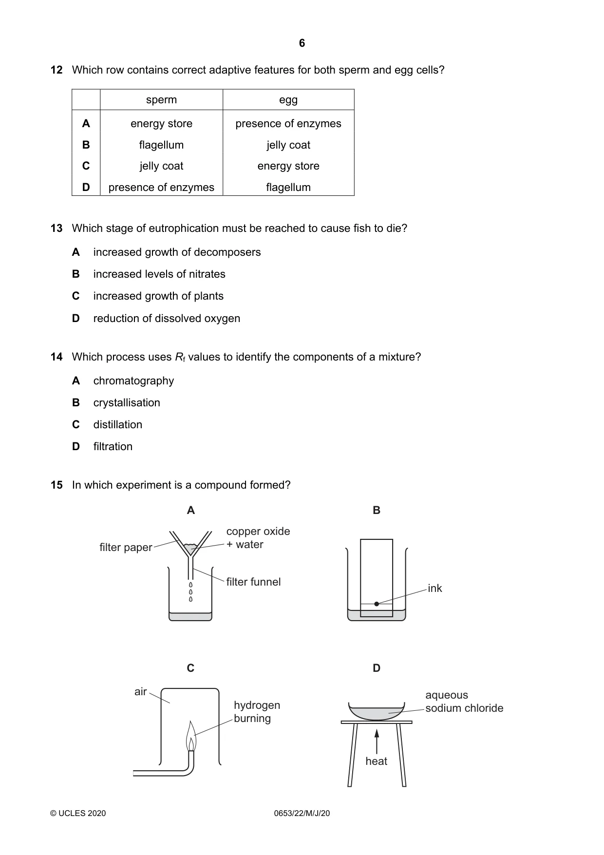 Cambridge IGCSE Science - Combined 0653 2020 May/June Paper 2 · Variant 2 question paper, page 6 of 16