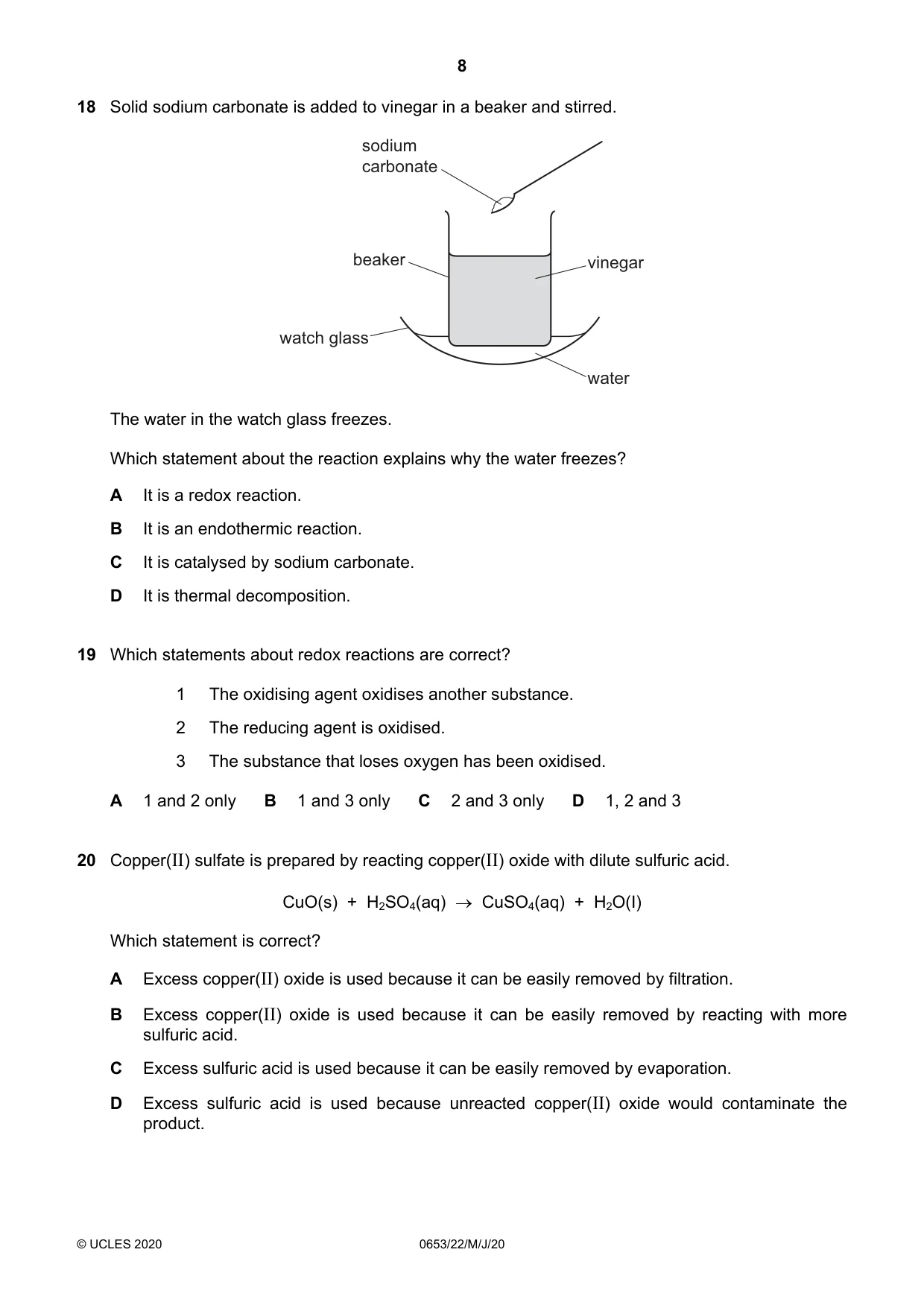 Cambridge IGCSE Science - Combined 0653 2020 May/June Paper 2 · Variant 2 question paper, page 8 of 16