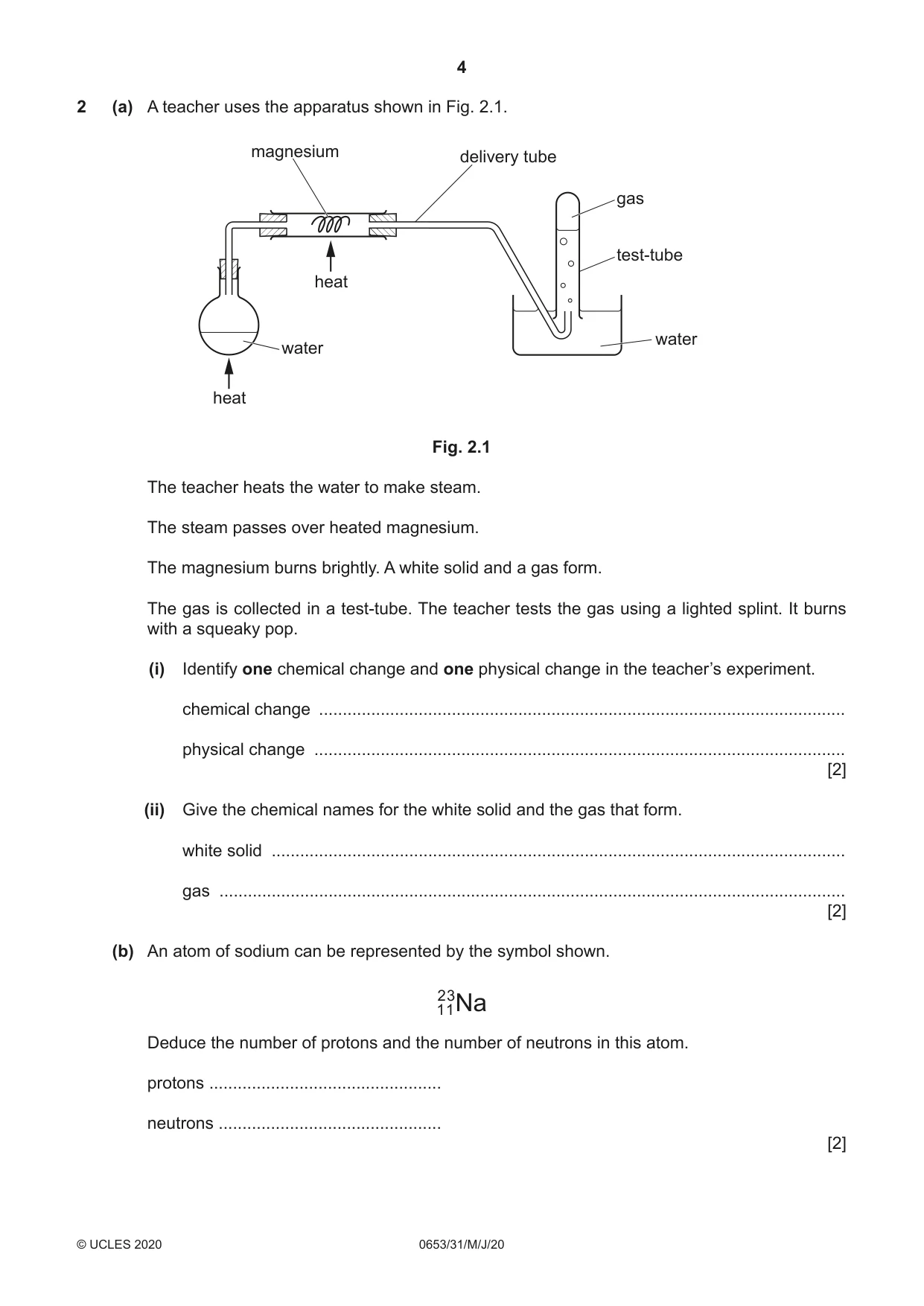 Cambridge IGCSE Science - Combined 0653 2020 May/June Paper 3 · Variant 1 question paper, page 4 of 24