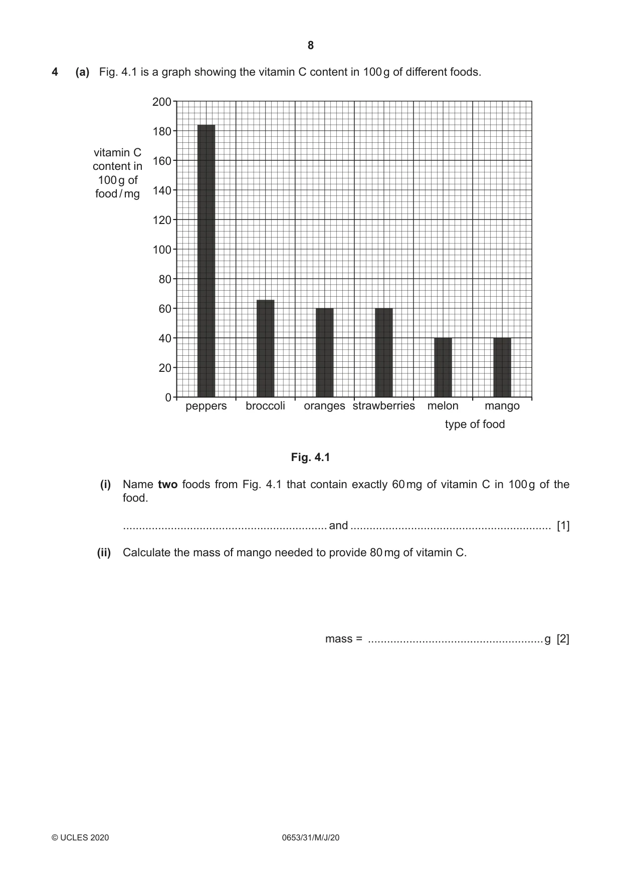 Cambridge IGCSE Science - Combined 0653 2020 May/June Paper 3 · Variant 1 question paper, page 8 of 24