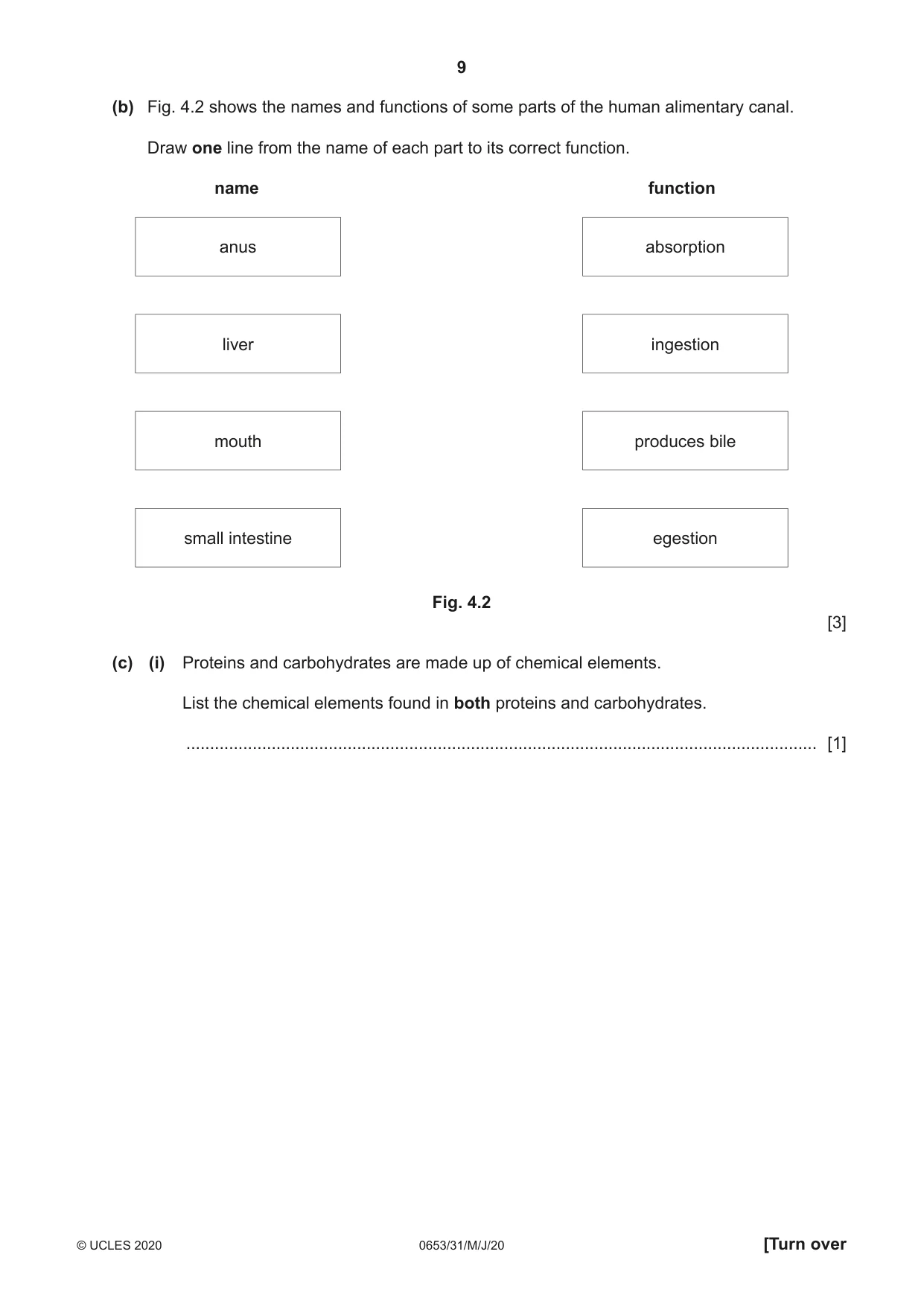 Cambridge IGCSE Science - Combined 0653 2020 May/June Paper 3 · Variant 1 question paper, page 9 of 24