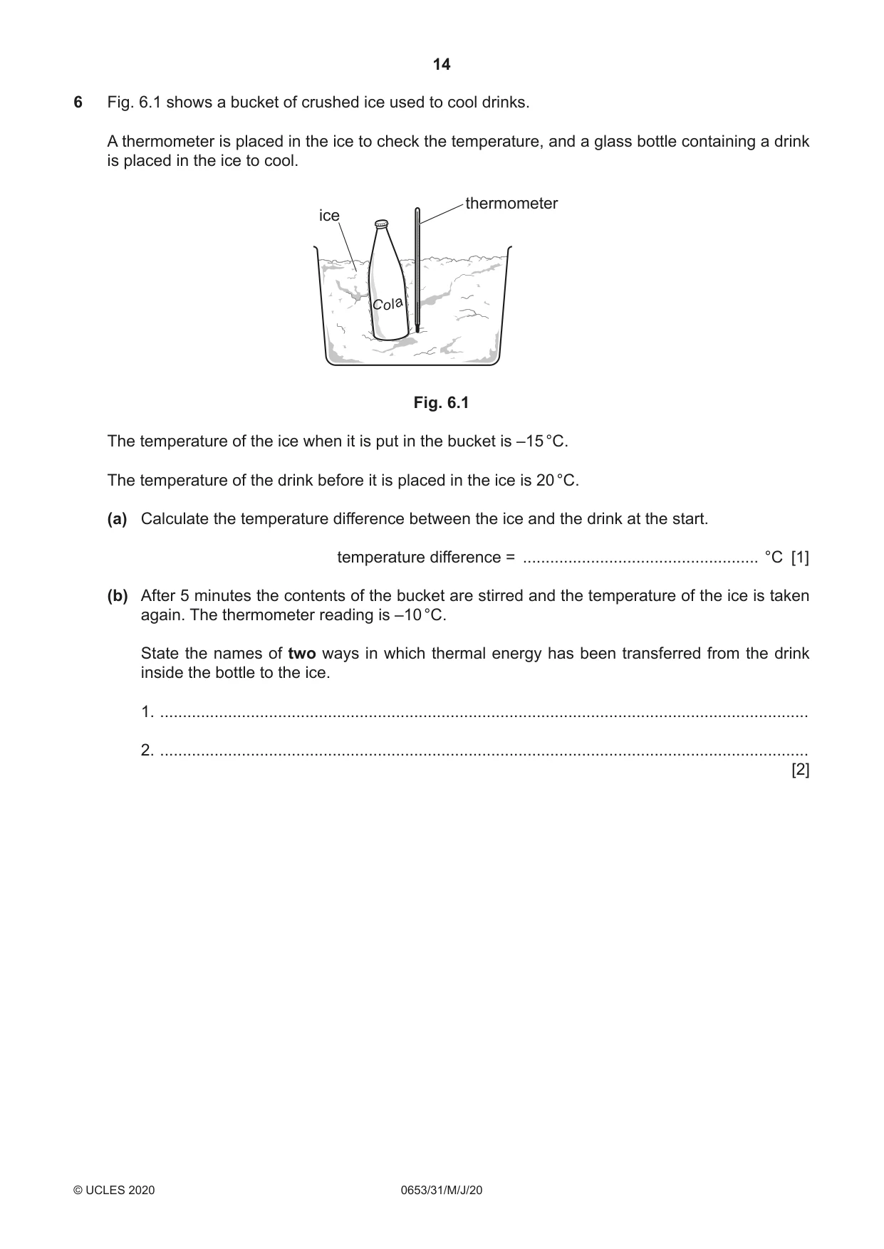 Cambridge IGCSE Science - Combined 0653 2020 May/June Paper 3 · Variant 1 question paper, page 14 of 24