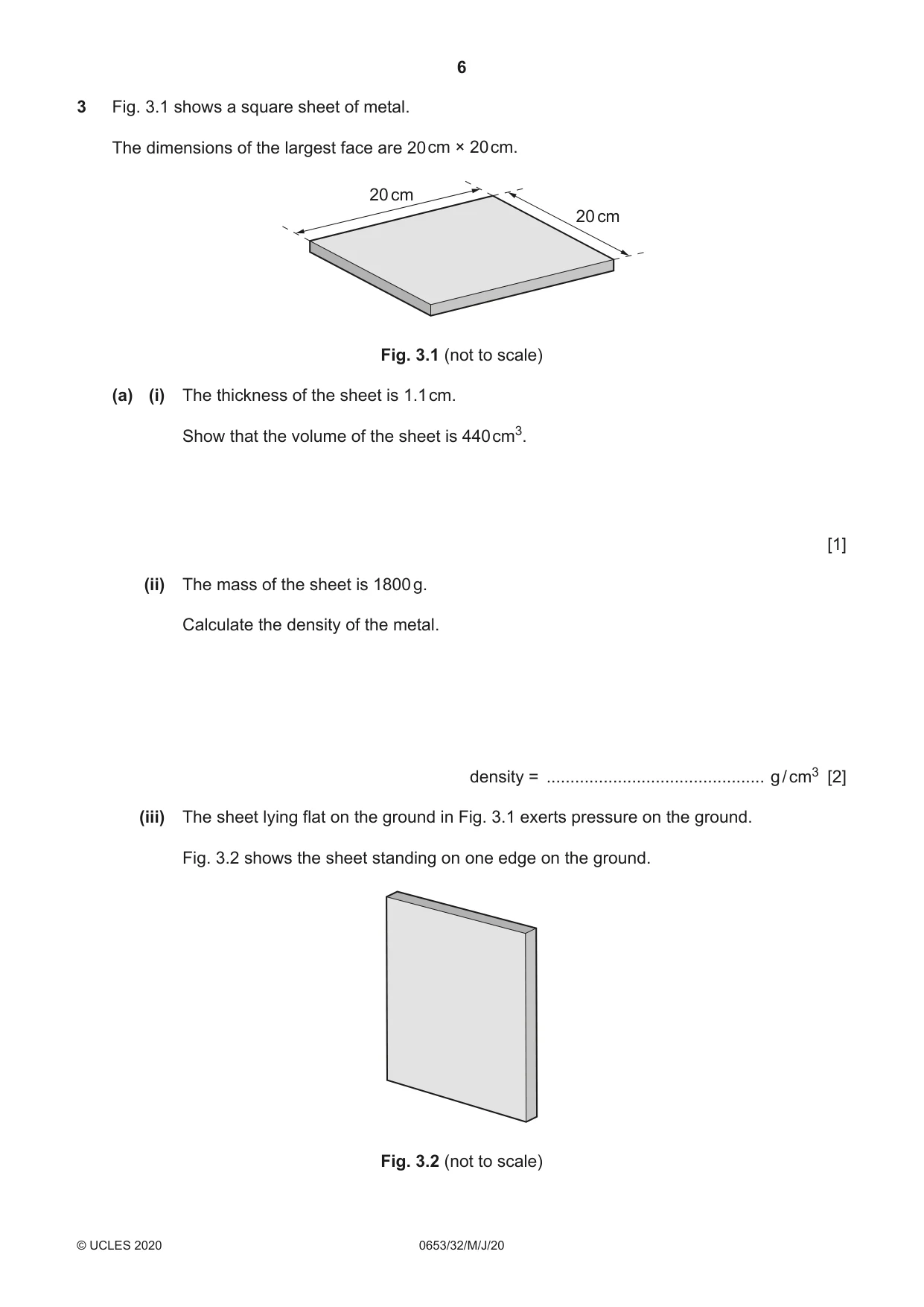 Cambridge IGCSE Science - Combined 0653 2020 May/June Paper 3 · Variant 2 question paper, page 6 of 20