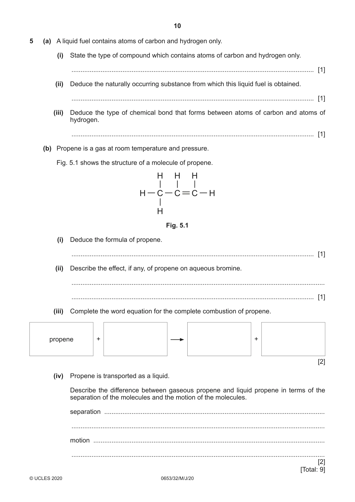 Cambridge IGCSE Science - Combined 0653 2020 May/June Paper 3 · Variant 2 question paper, page 10 of 20