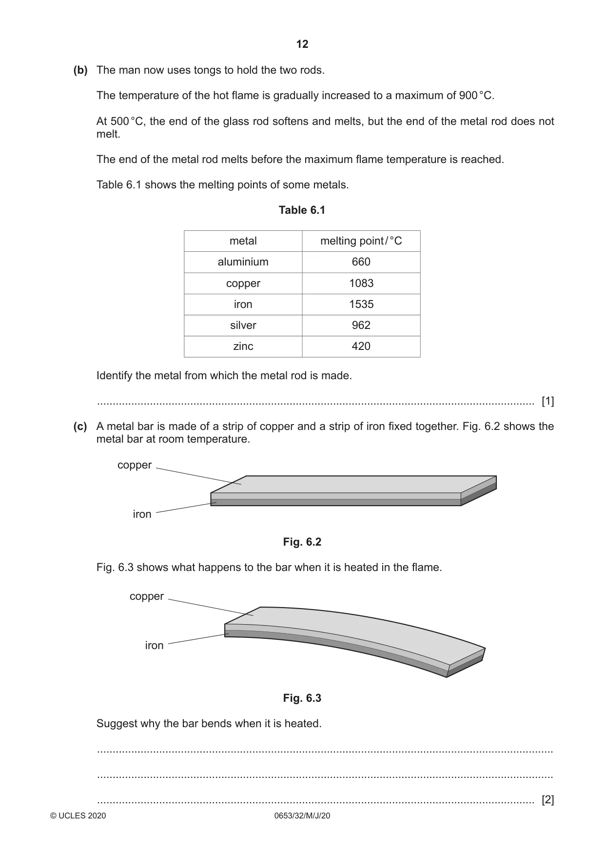 Cambridge IGCSE Science - Combined 0653 2020 May/June Paper 3 · Variant 2 question paper, page 12 of 20