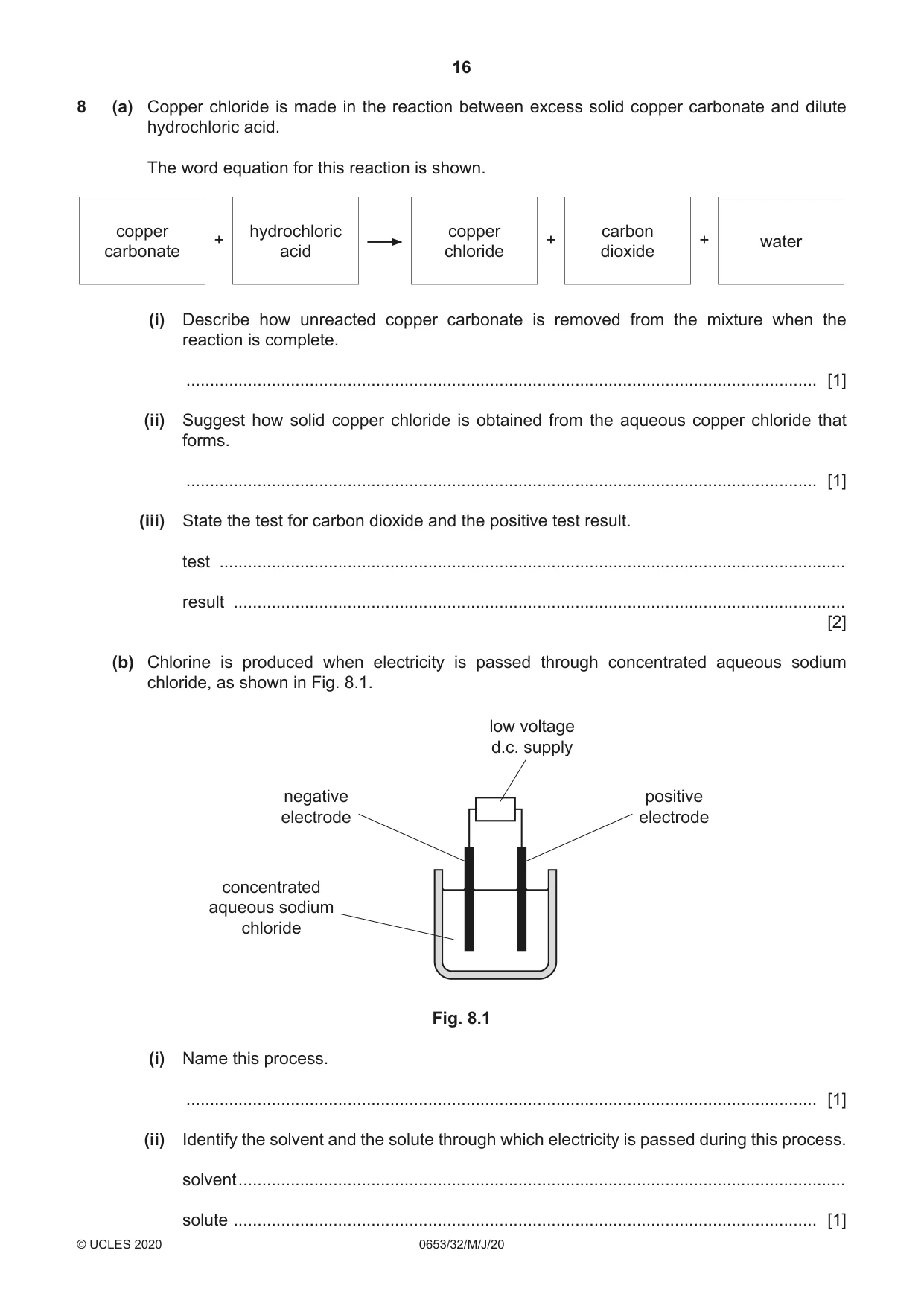 Cambridge IGCSE Science - Combined 0653 2020 May/June Paper 3 · Variant 2 question paper, page 16 of 20