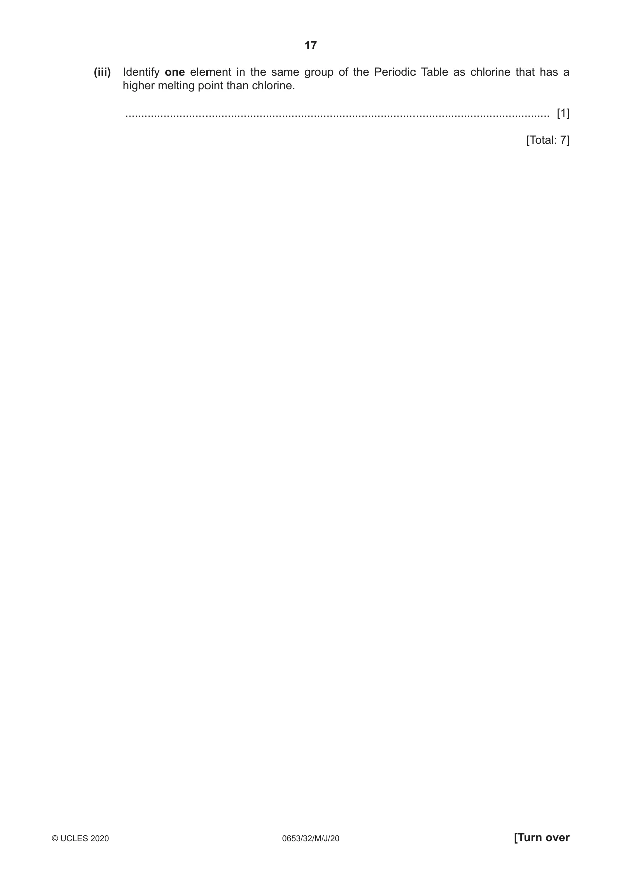 Cambridge IGCSE Science - Combined 0653 2020 May/June Paper 3 · Variant 2 question paper, page 17 of 20