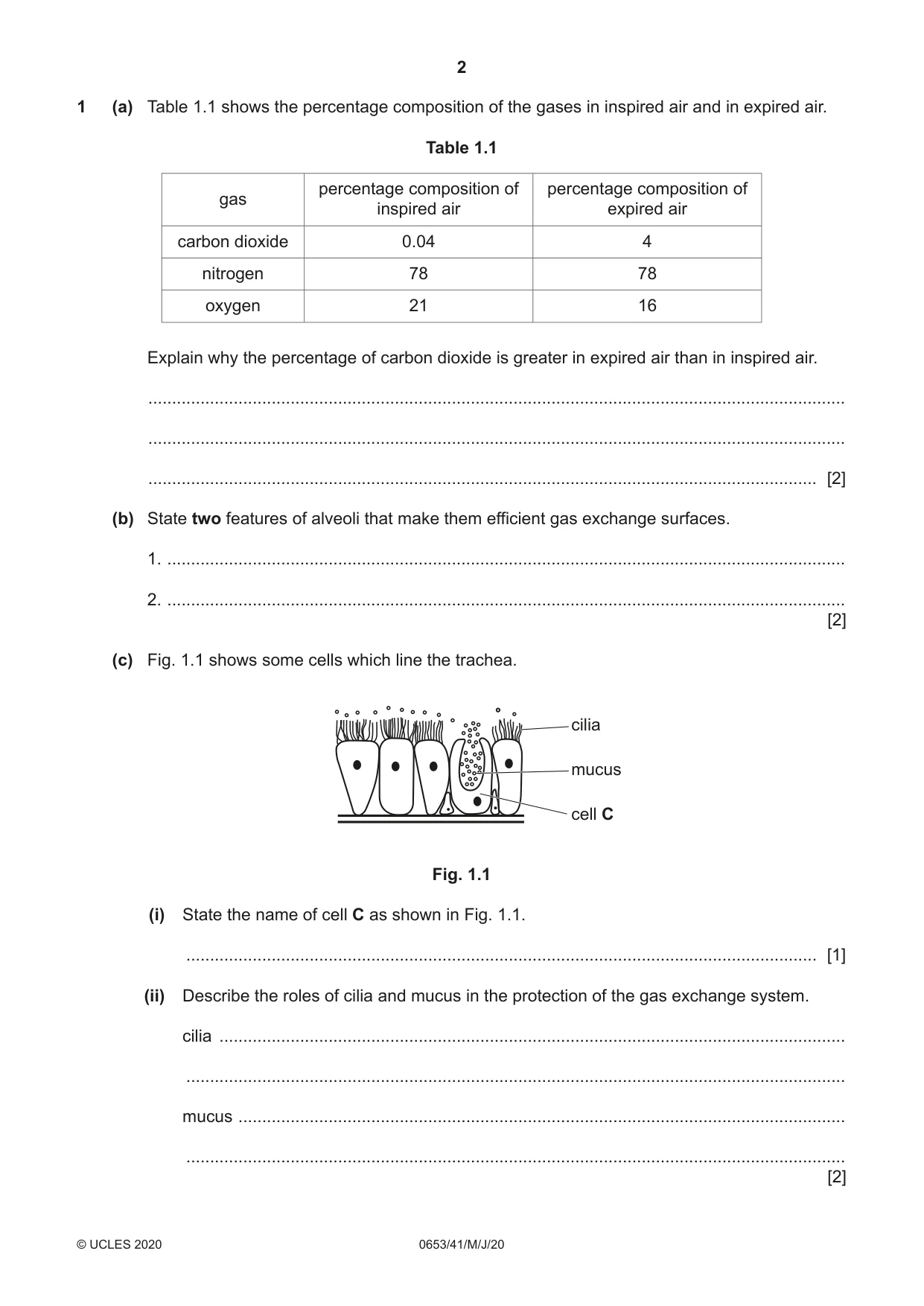 Cambridge IGCSE Science - Combined 0653 2020 May/June Paper 4 · Variant 1 question paper, page 2 of 20